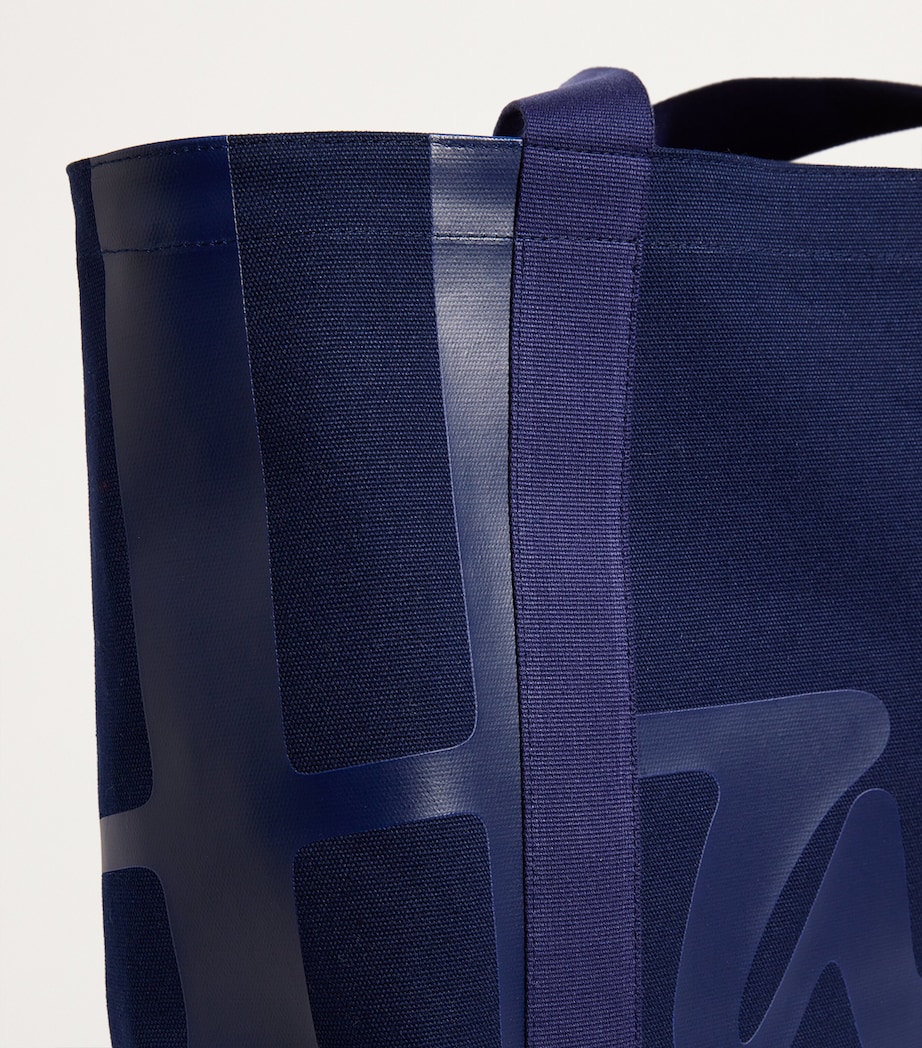 Medium Cotton Logo Tote Bag NAVY Image 7