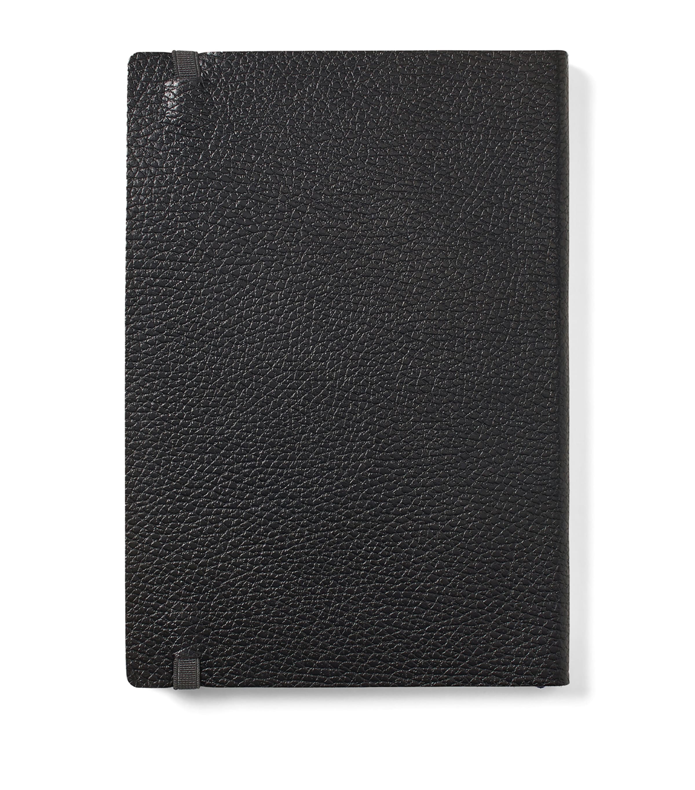Grained Leather Bound A5 Notebook BLACK Image 3