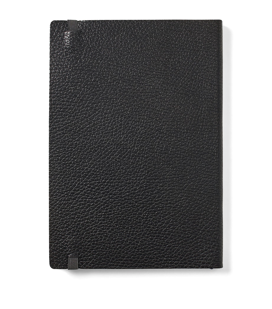 Grained Leather Bound A5 Notebook BLACK Image 3