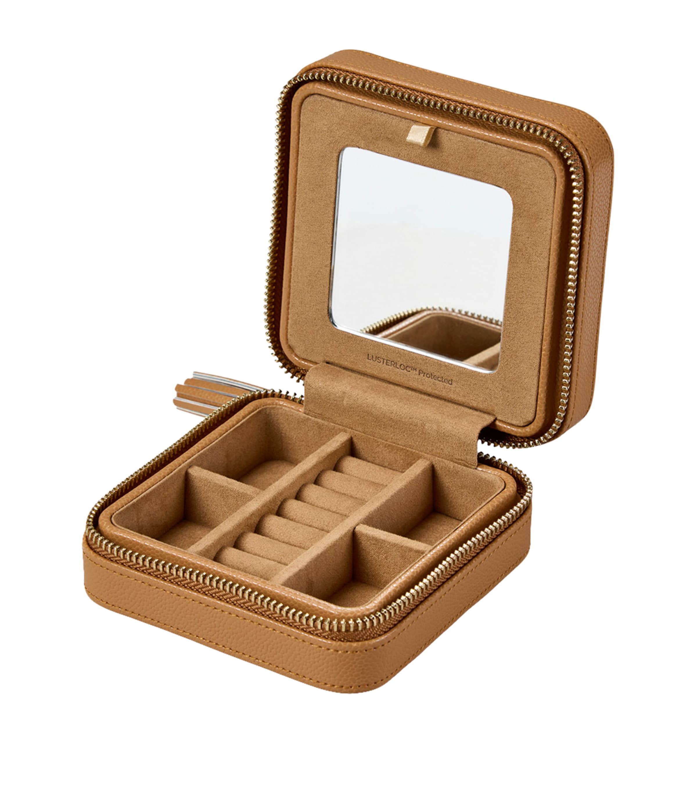 WOLF Lauren Travel Jewellery Case Caramel Image 3