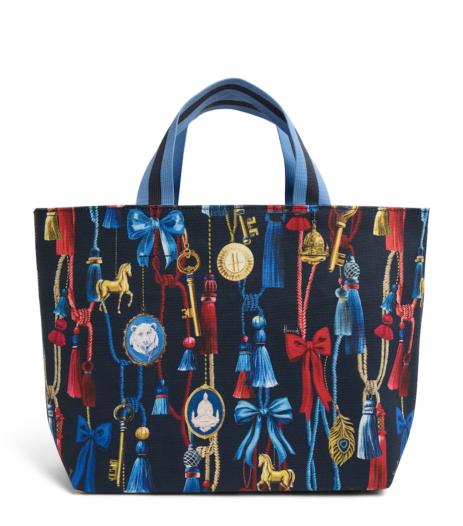 Harrods TASSELS SMALL NAVY TOTE BAG Navy Image 1