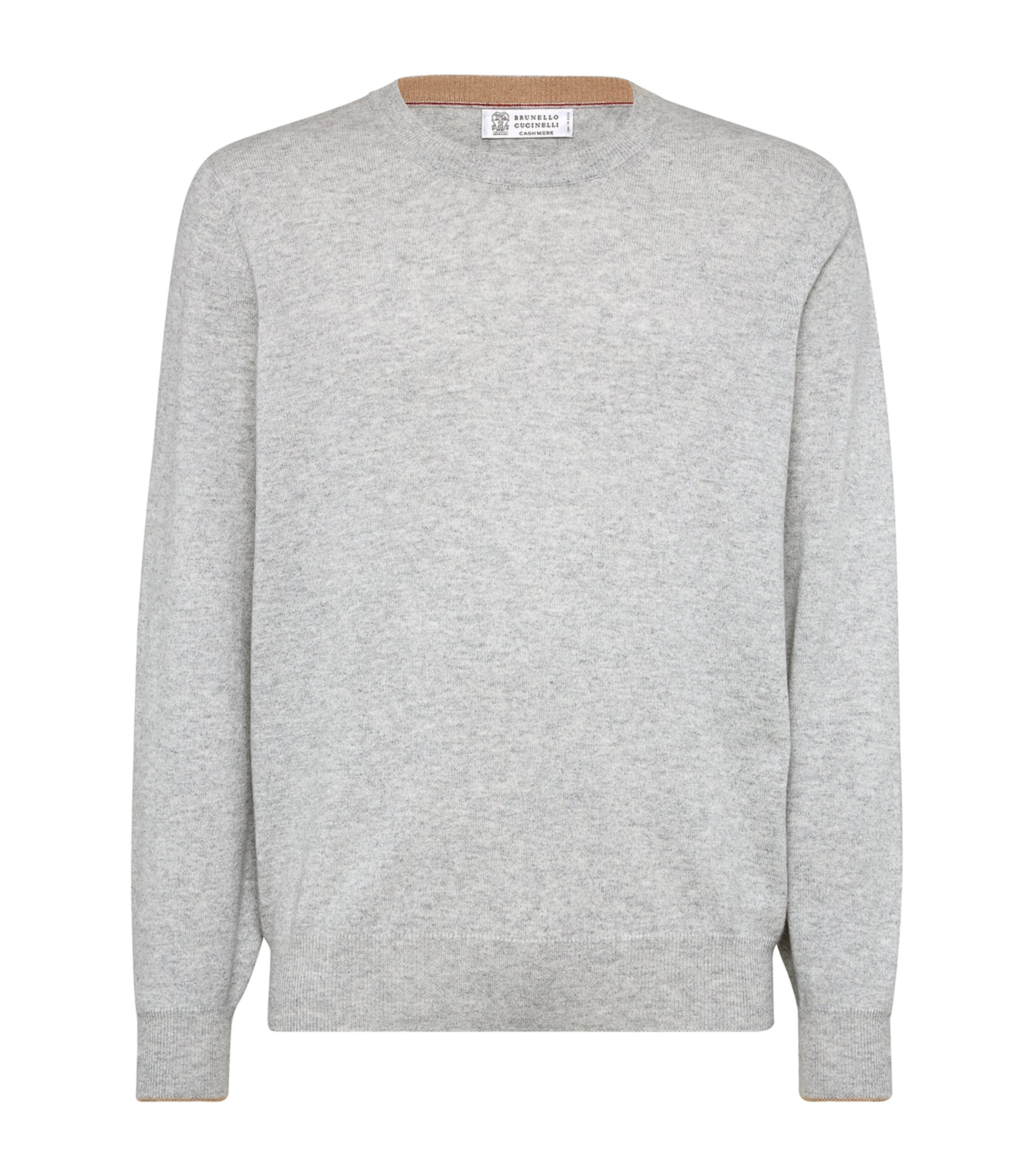 Brunello Cucinelli Ribbed Crew Neck Sweater With Long Sleeves In Brown