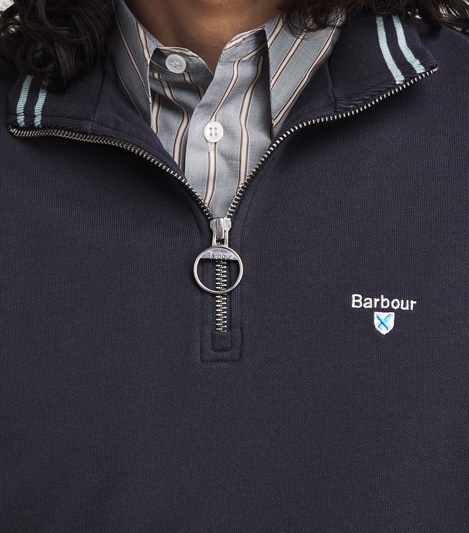Barbour Mens Quarter-Zip Rosford Sweatshirt Dark Navy Image 3