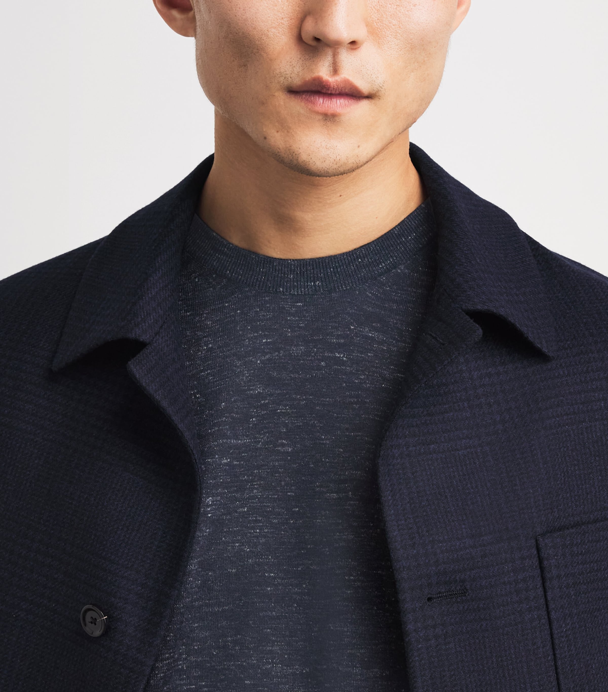 Paul & Shark Mens Silk-Cashmere-Linen T-Shirt Blue Image 3