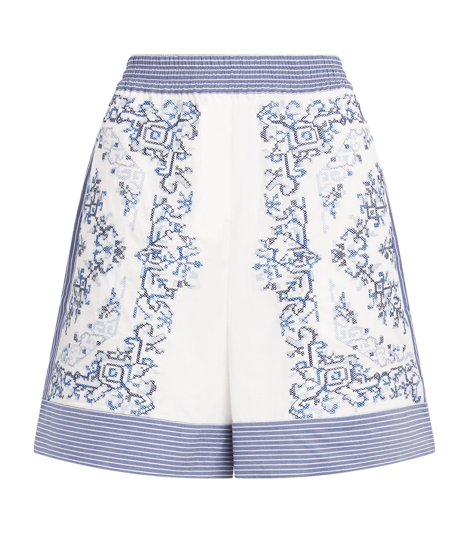 Claudie Pierlot Womens Cotton Cross-Stitch Shorts Dual Color Image 1