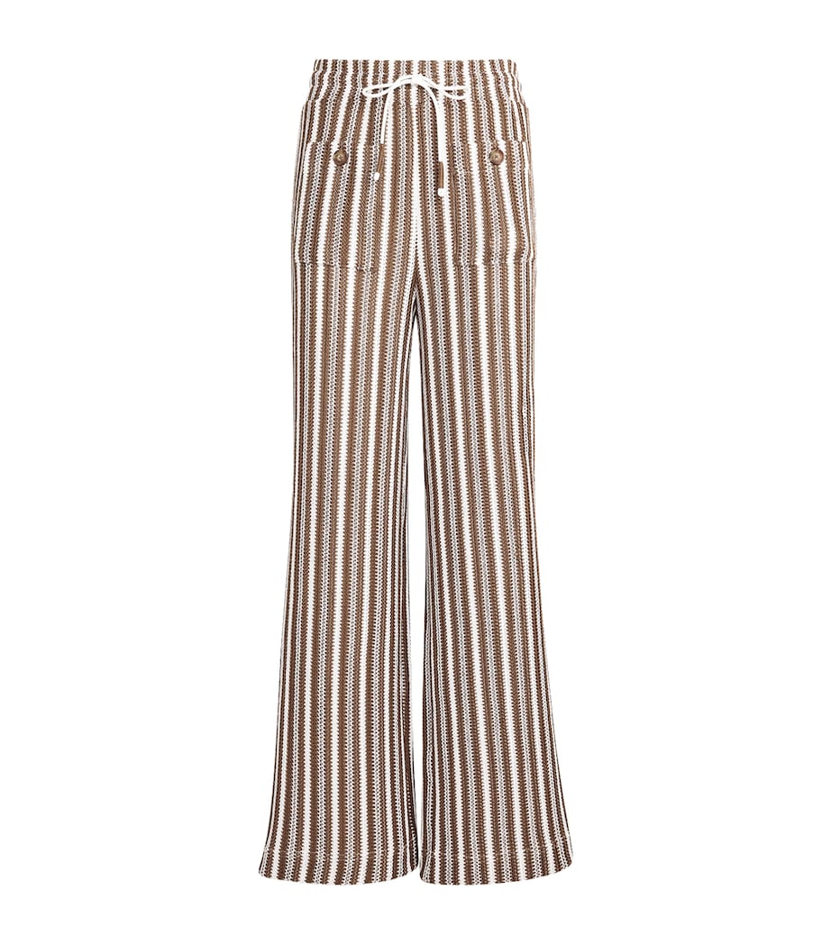 Zosia Straight Trousers W0372 WHITE/BROWN Image 1