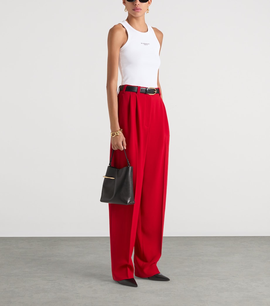 Leather Pinch Me Pouch Bag BLACK Image 2