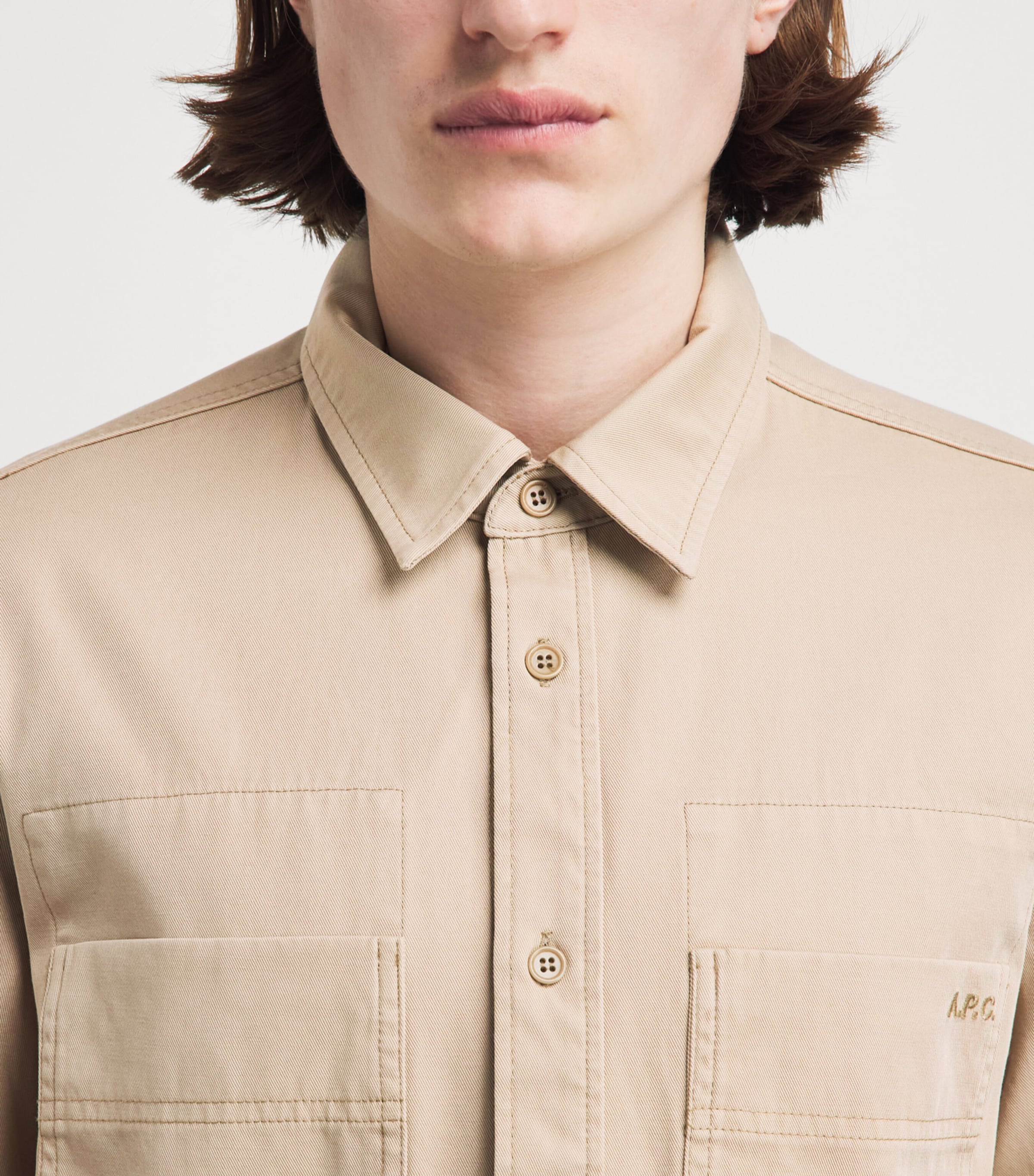 A.P.C. Mens Organic Cotton Noah Jacket Baa Beige Image 3