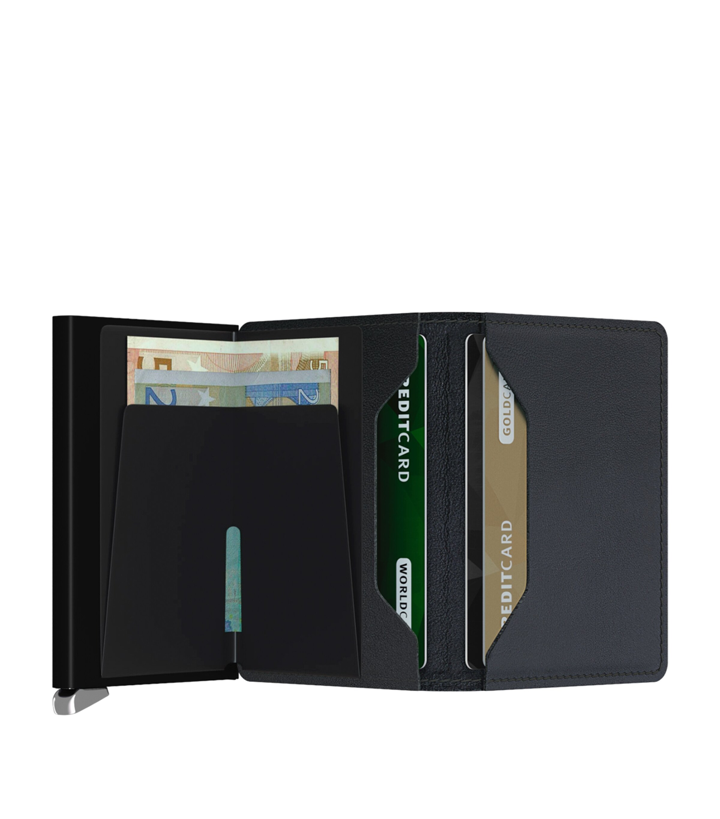 Leather Emboss Lines Slimwallet BLACK Image 5