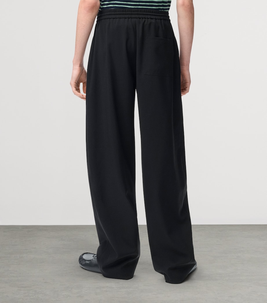 LOEWE Mens Wool-Blend Drawstring Trousers Black Image 4
