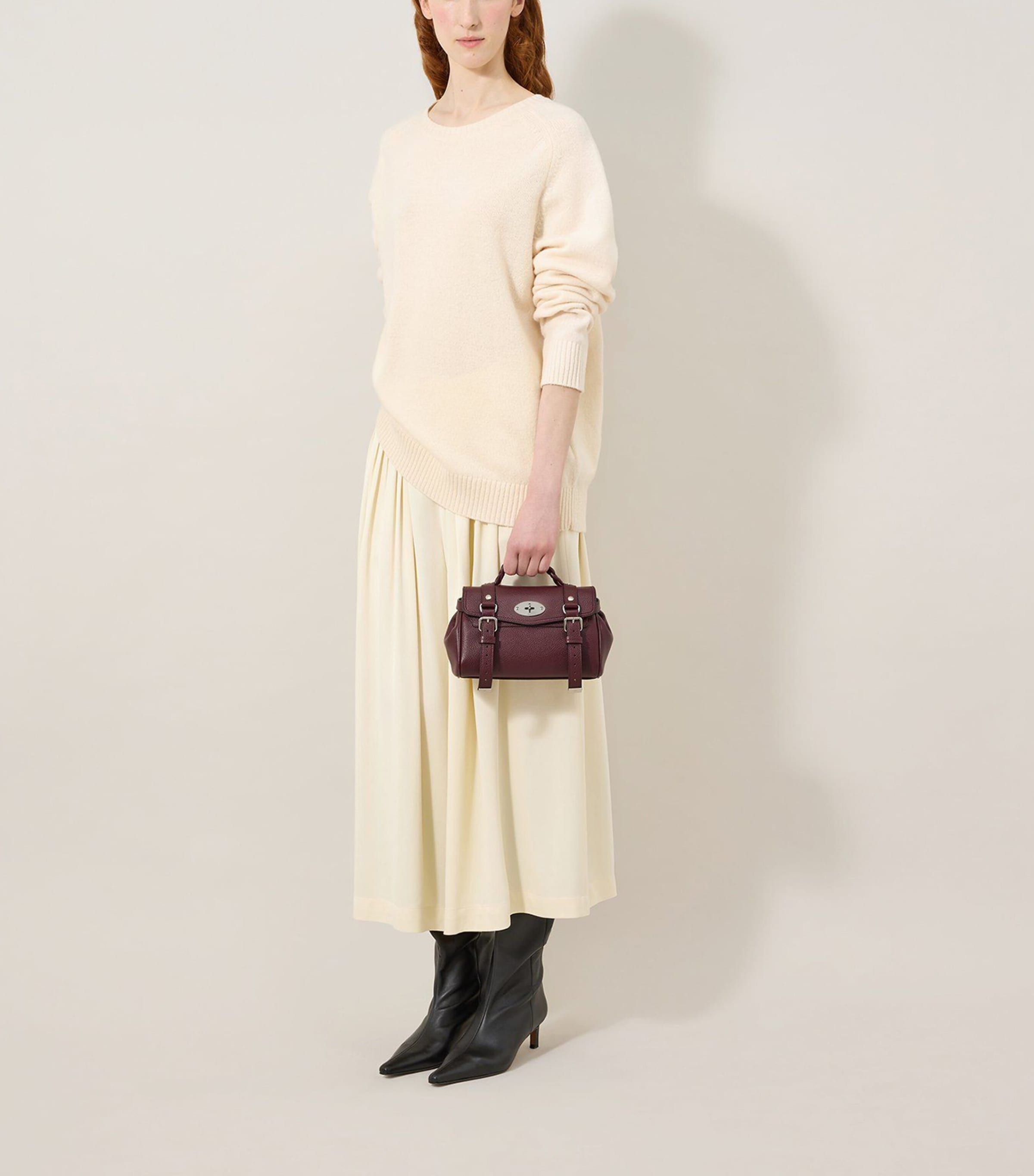 Mini Leather Alexa Cross-Body Bag BLACK CHERRY Image 4