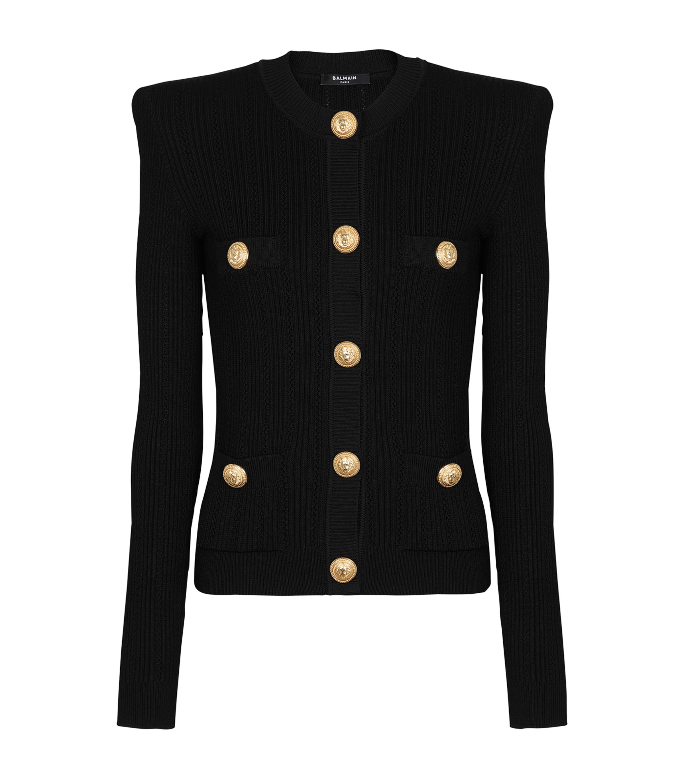 Wool-Blend Structured Cardigan 0PA NOIR Image 1