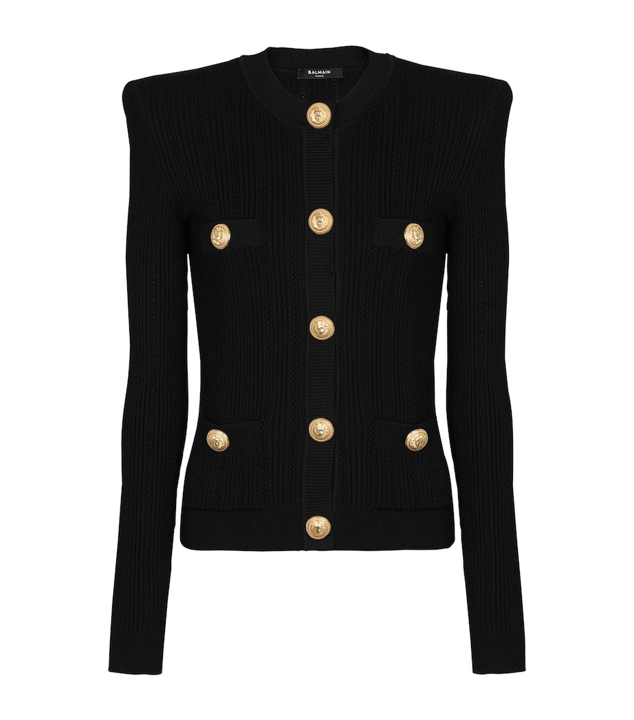 Wool-Blend Structured Cardigan 0PA NOIR Image 1