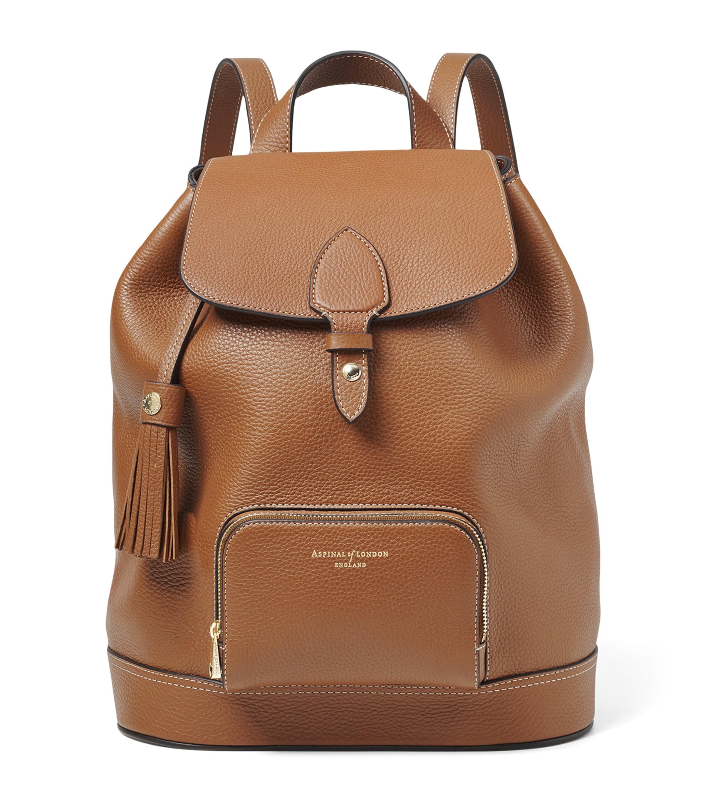 Aspinal Of London Small Leather Hudson Backpack In Brown