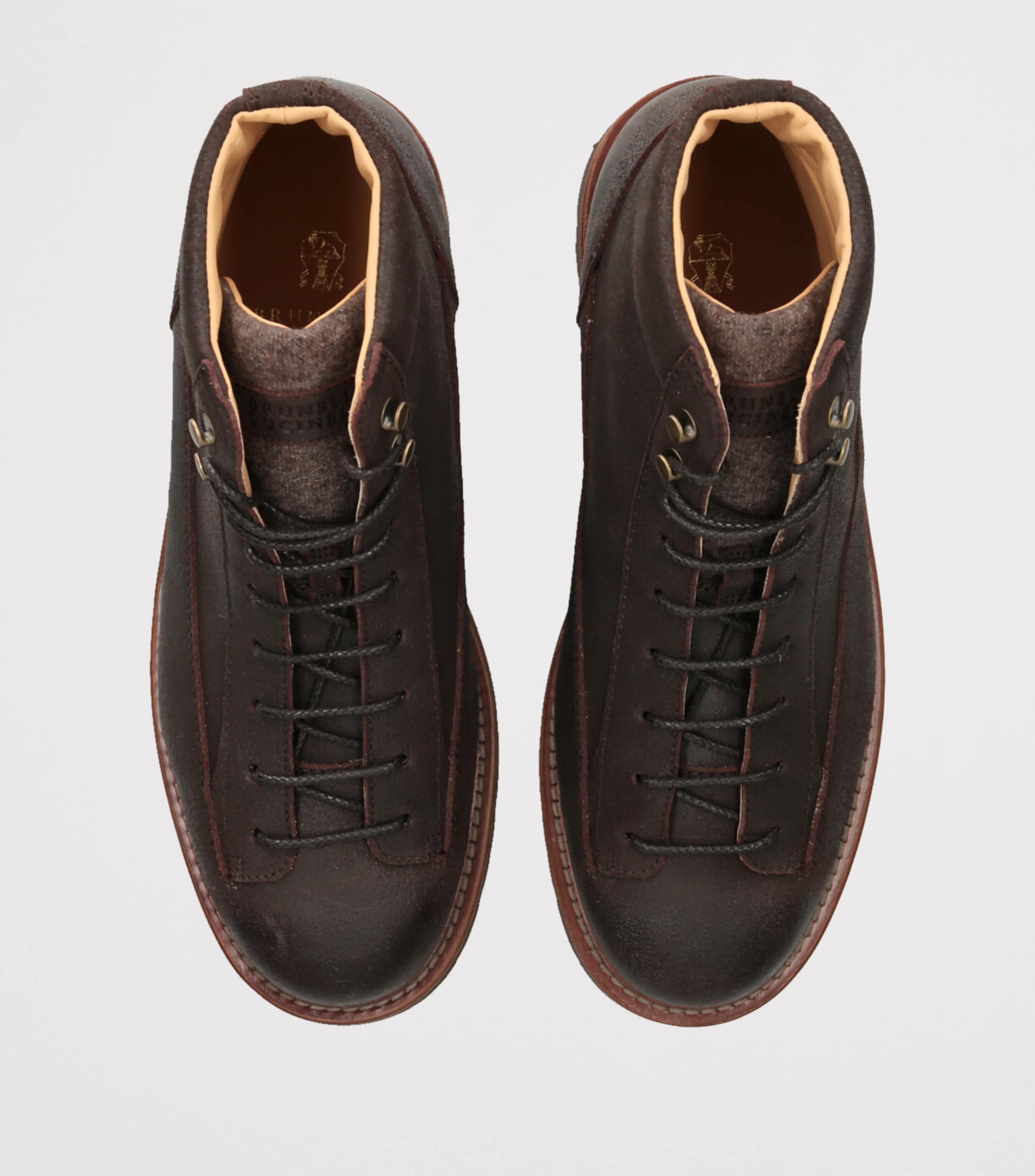 Suede Lace-Up Hiking Boots GREY Image 4