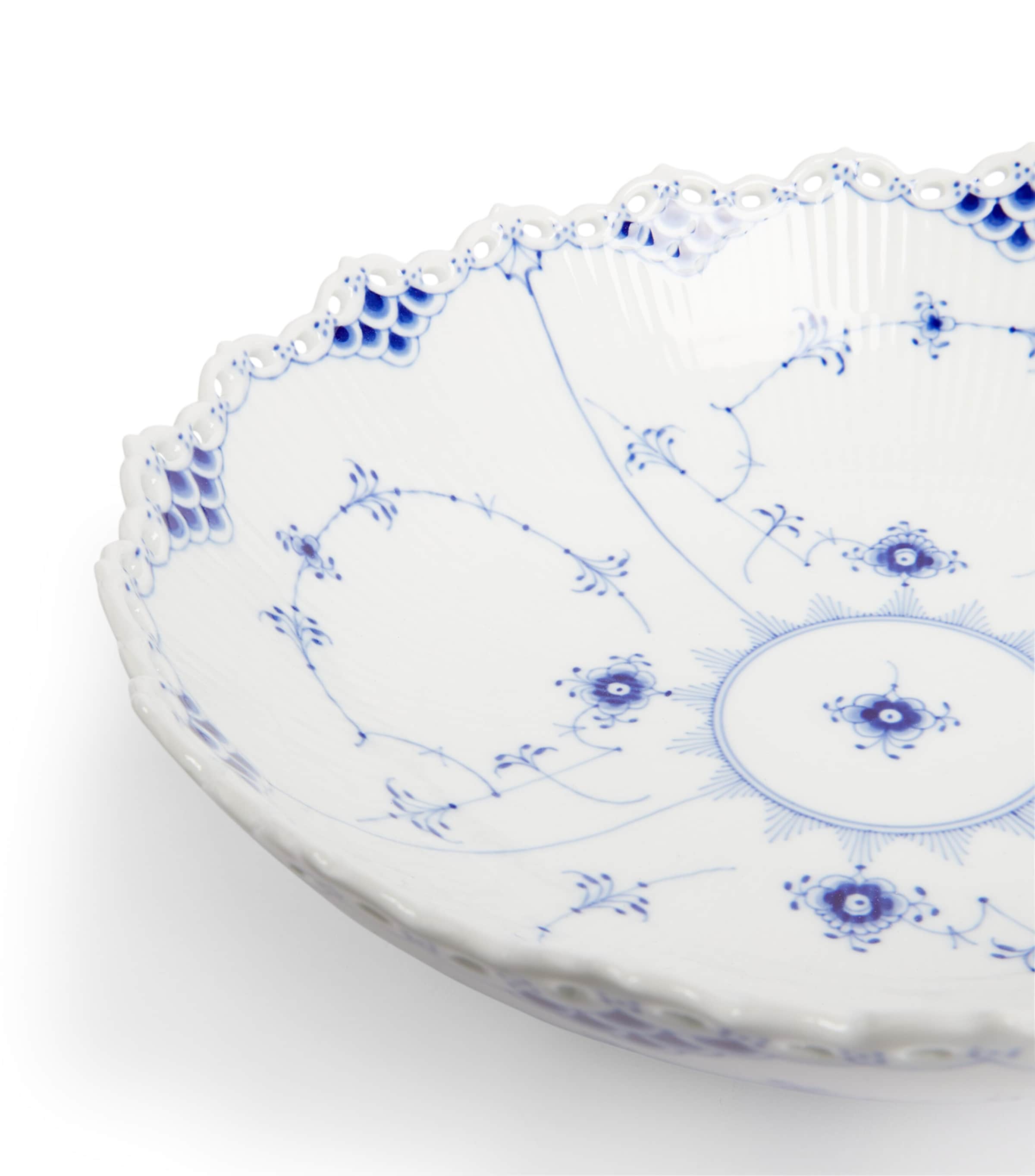 Blue Fluted Full Lace Bowl (28cm) BLUE Image 3