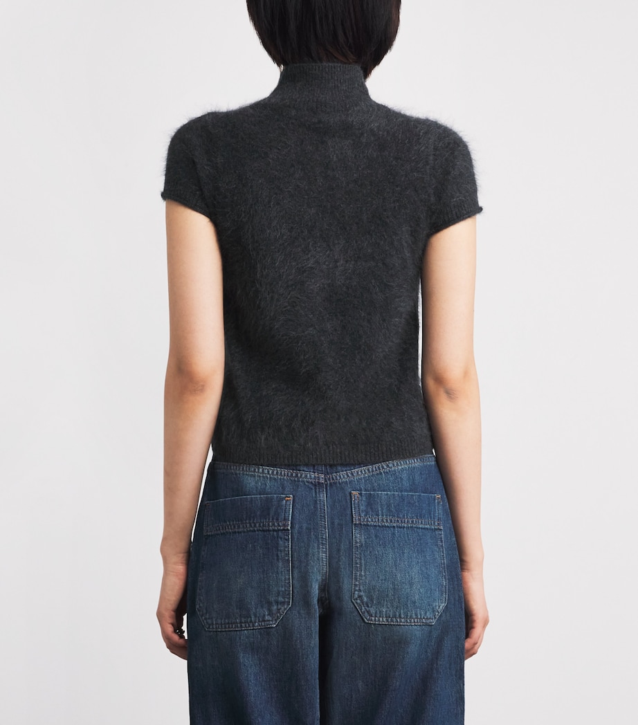 Brushed Cashmere Shrunken Baby T-Shirt CHARCOAL M LANGE Image 4