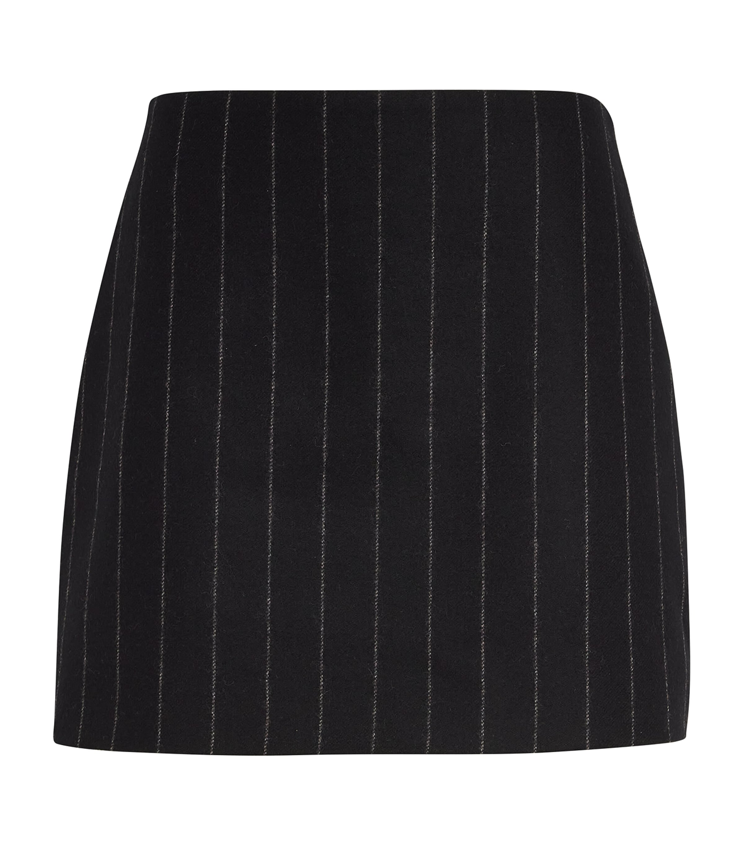 ANINE BING WOOL-BLEND PINSTRIPE TIERRA MINI SKIRT