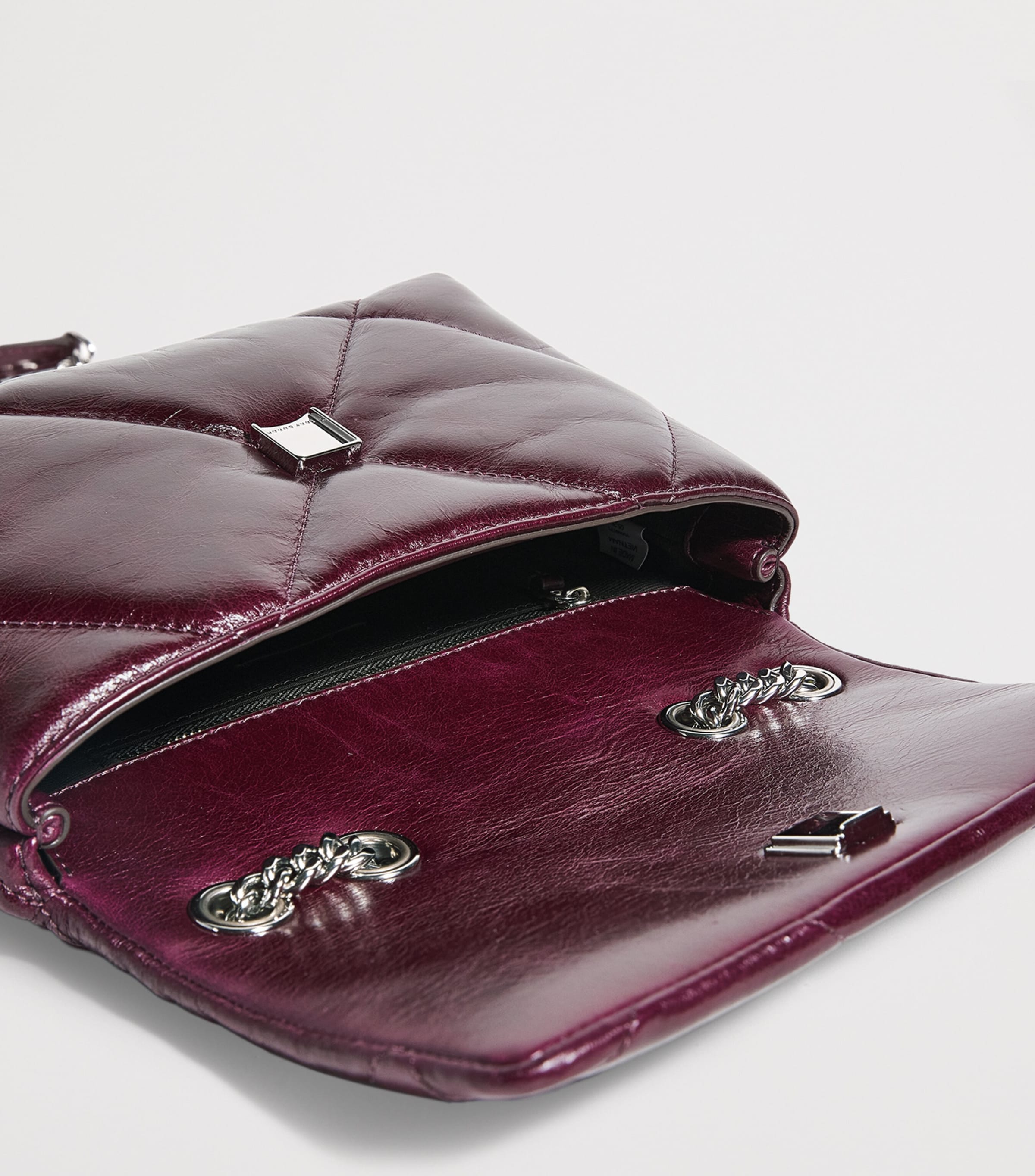 Small Leather Quilted Kira Shoulder Bag DARK CARMINE 500 Image 4