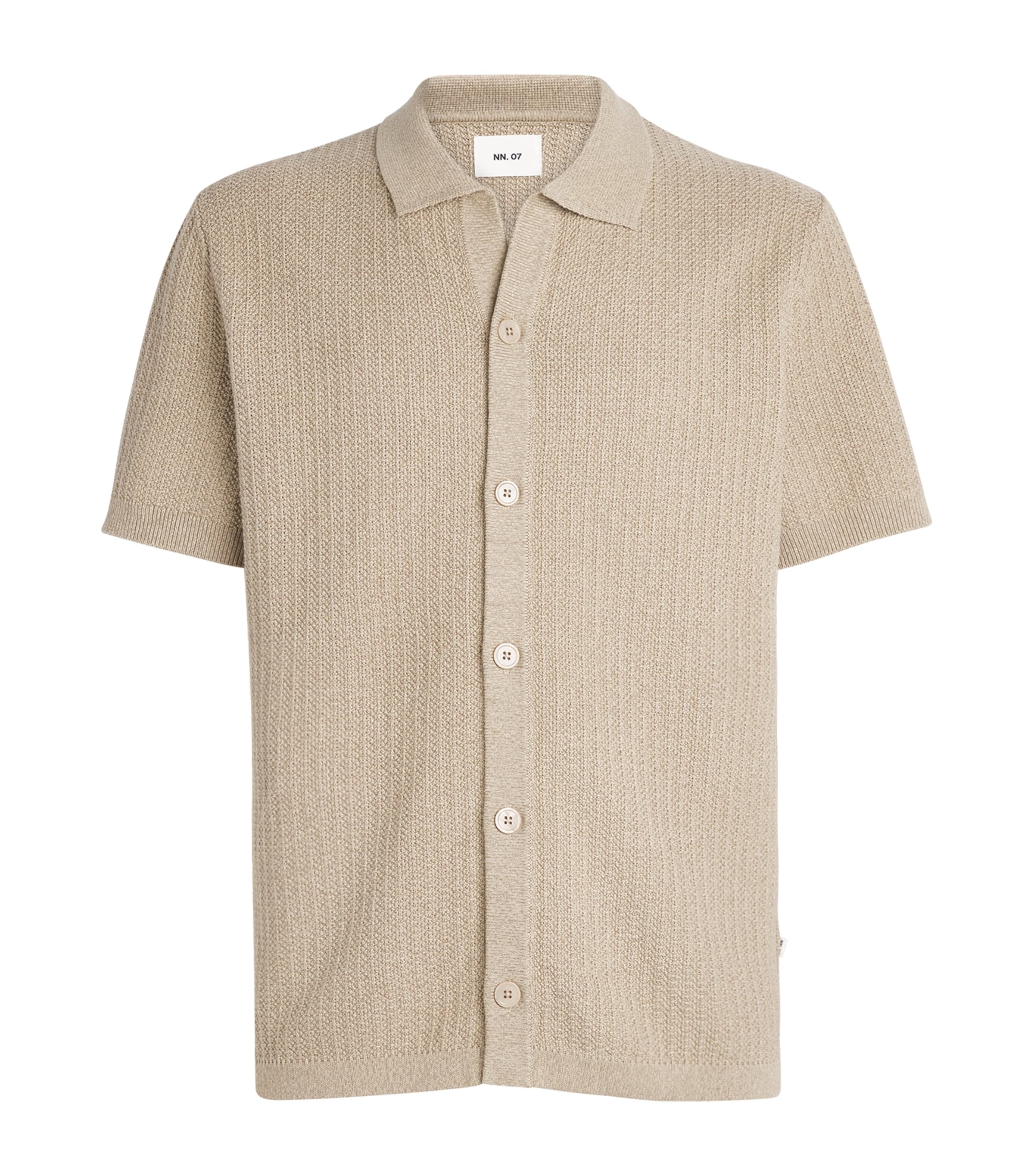 NN.07 Mens Organic Cotton Ares Polo Shirt Desert Khaki Image 1