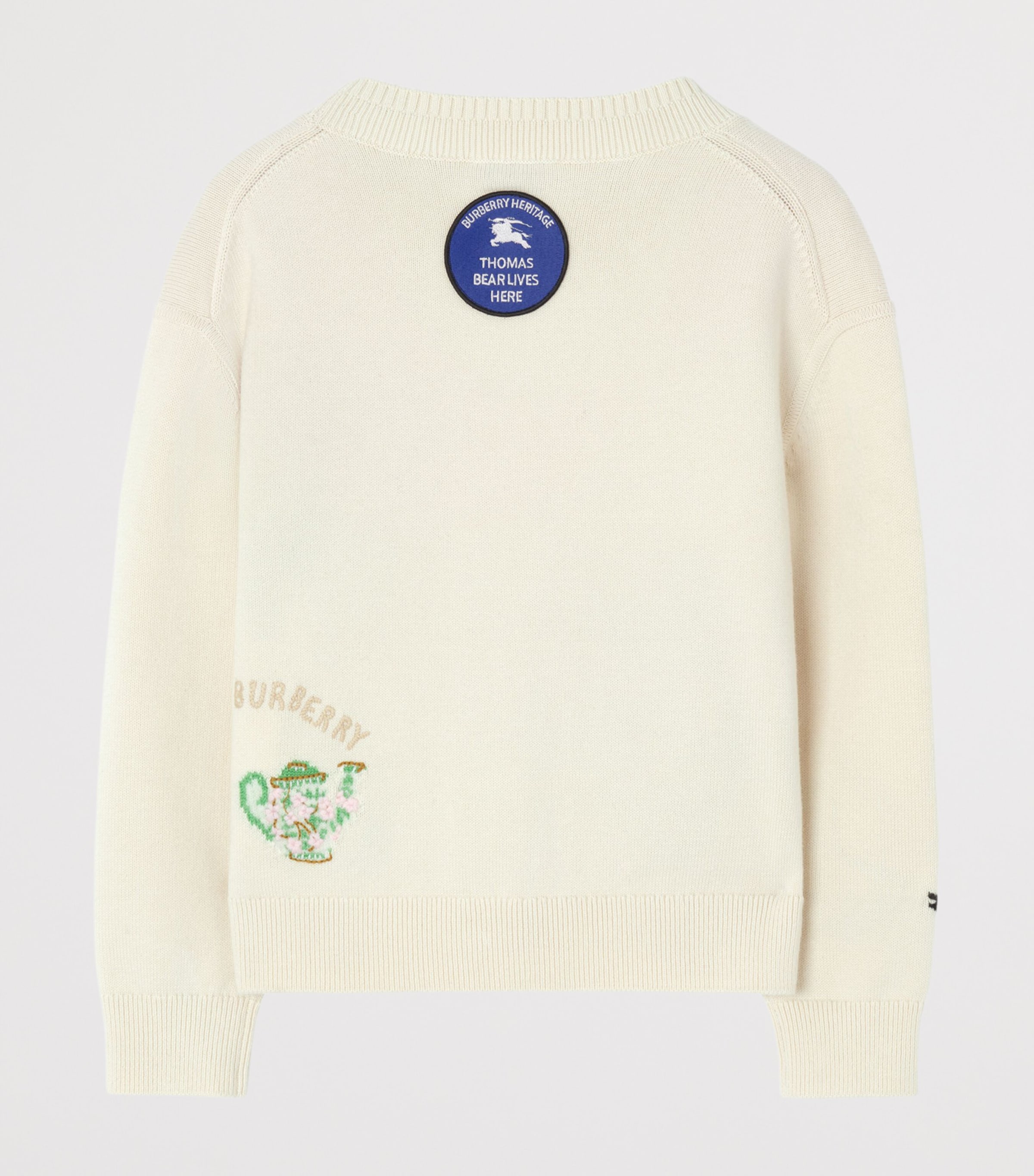 Burberry Kids Cotton-Wool Blend Tea Party Cardigan (4-12 Years) Ivory Image 2