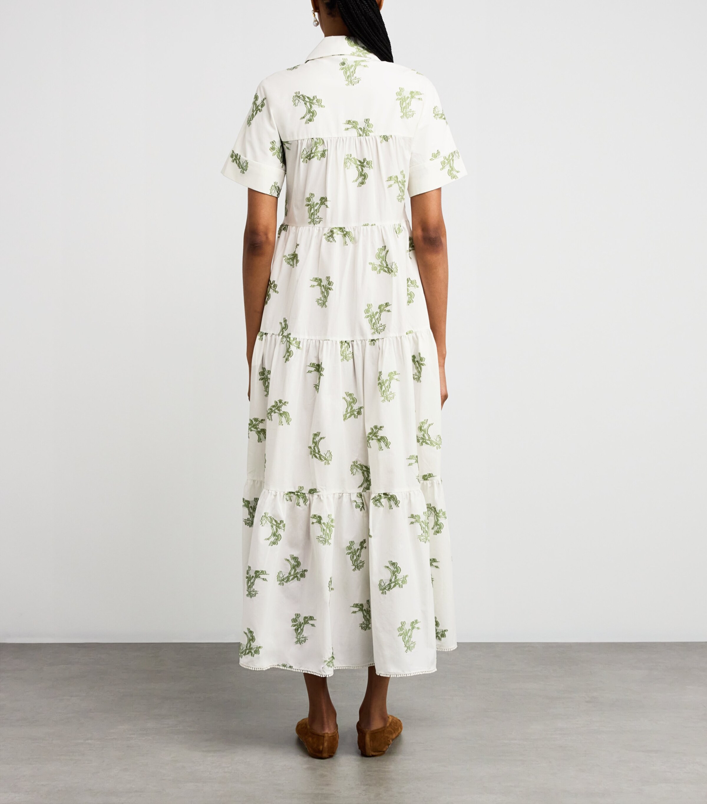 Embroidered Maxi Shirt Dress IVORY Image 3
