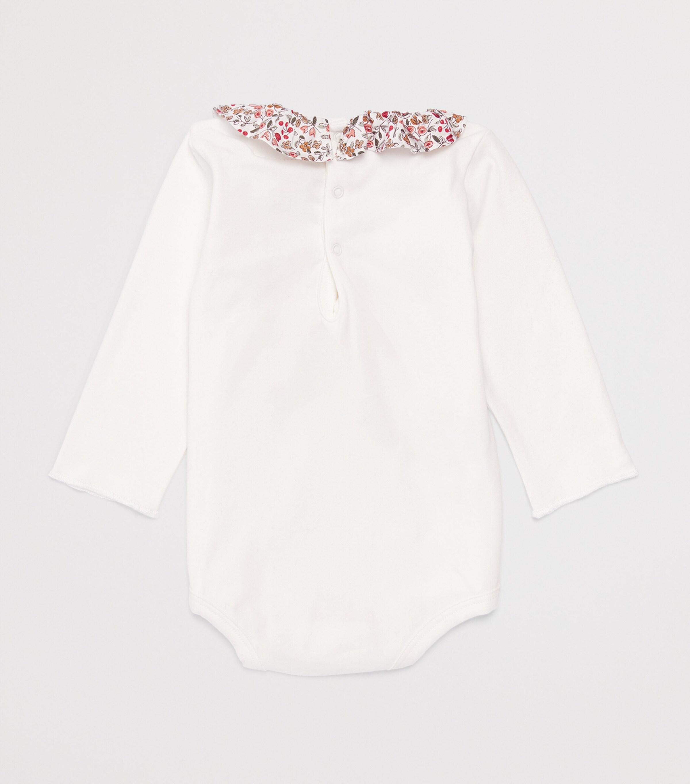 Teddy & Minou Frilled-Collar Bodysuit (0-18 Months) Mlk/pink Pepper Image 2
