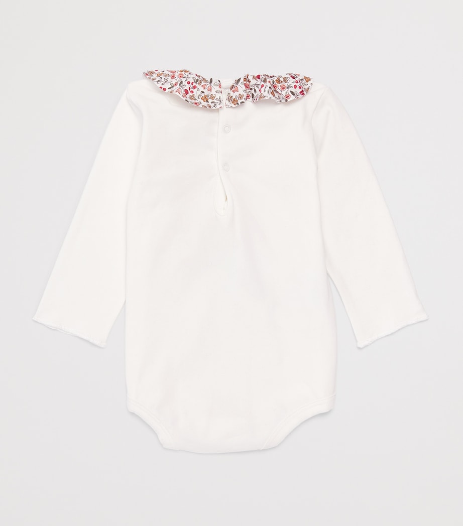 Teddy & Minou Frilled-Collar Bodysuit (0-18 Months) Mlk/pink Pepper Image 2