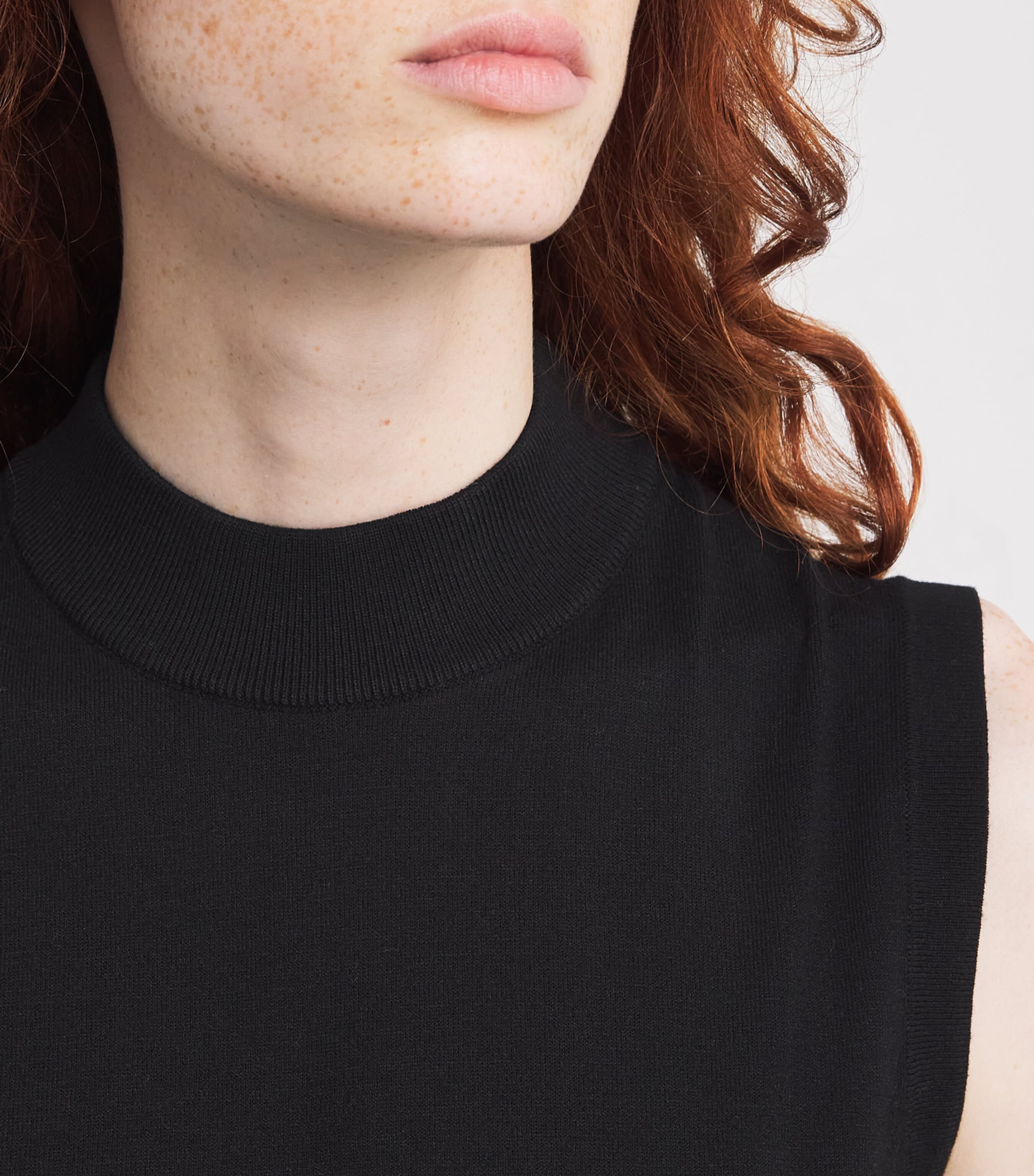 Knitted Tank Top BLACK Image 6