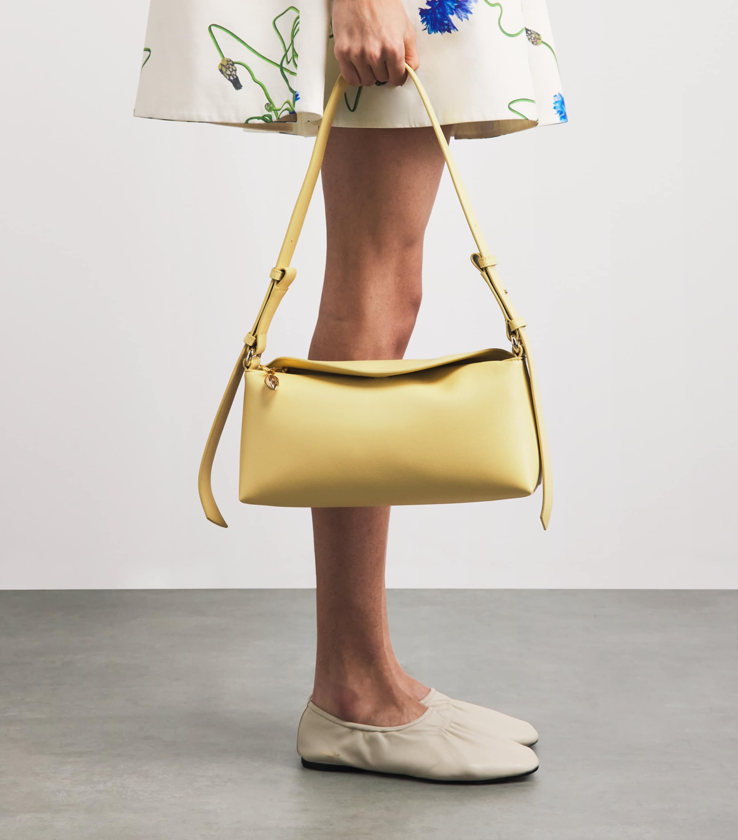 Erdem Leather Bloom Shoulder Bag Citron Image 2
