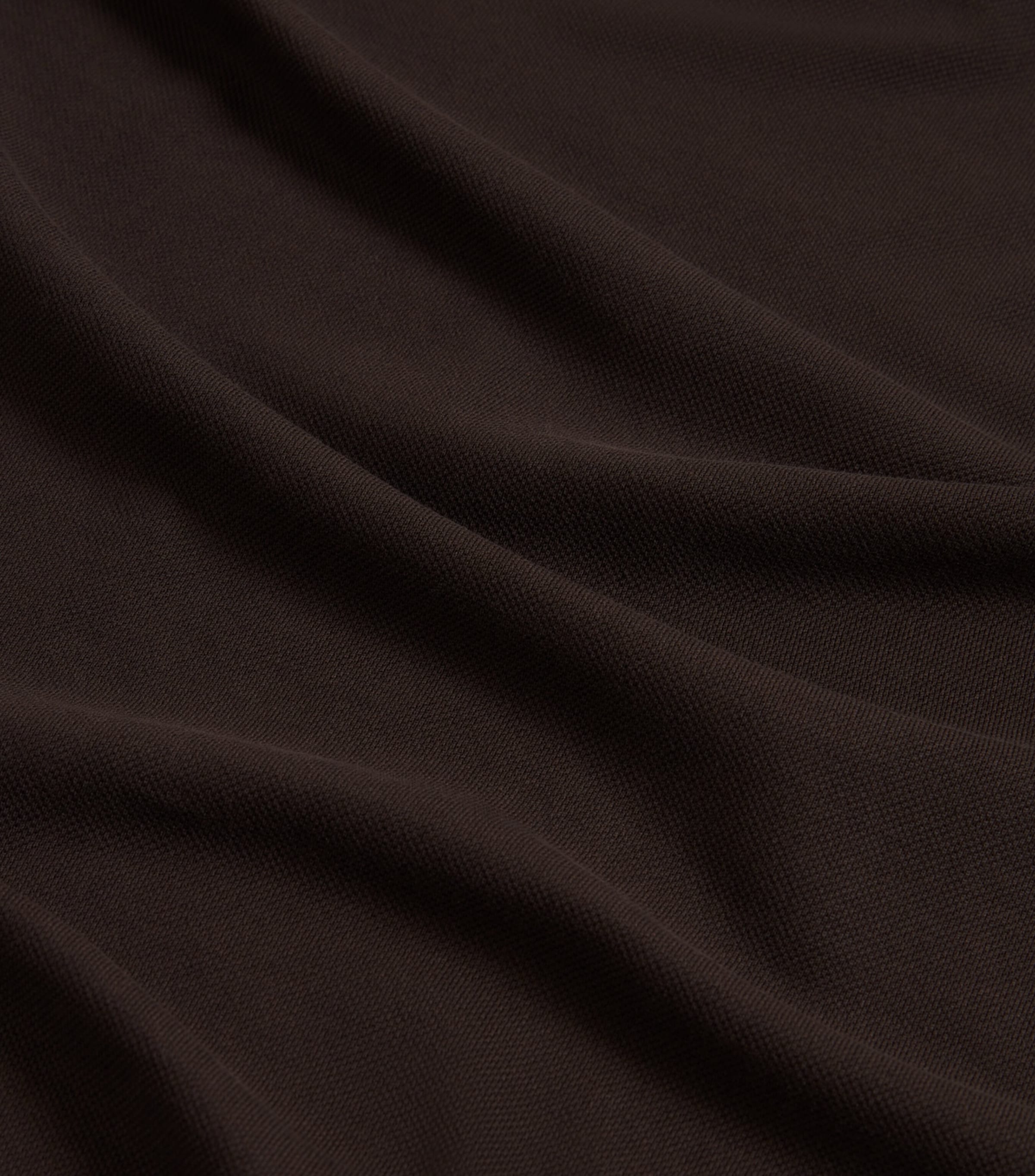Cotton-Silk Piqué Long-Sleeve Polo Shirt 202CHOCOLATE Image 5