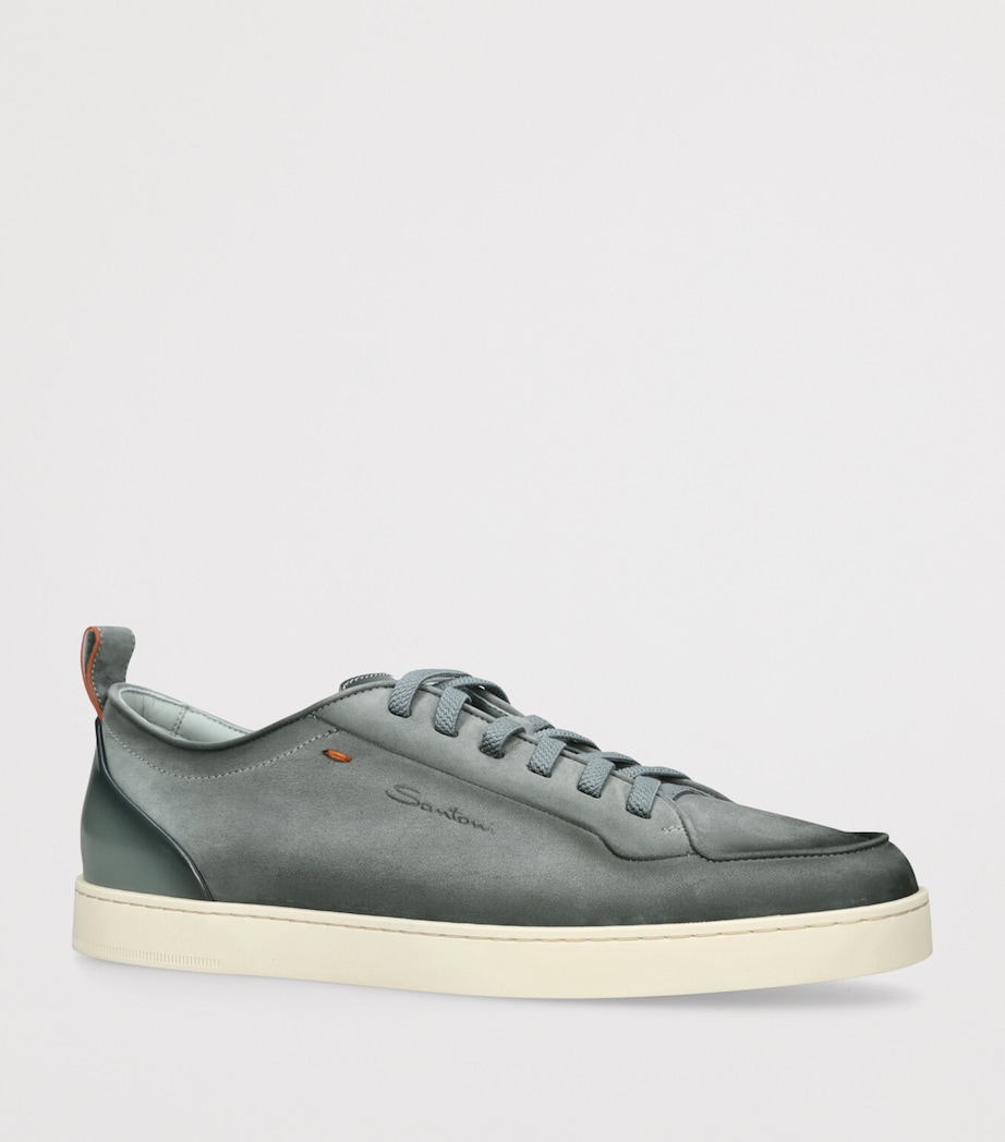 Santoni Leather Montecarlo Sneakers Pale Blue Image 3