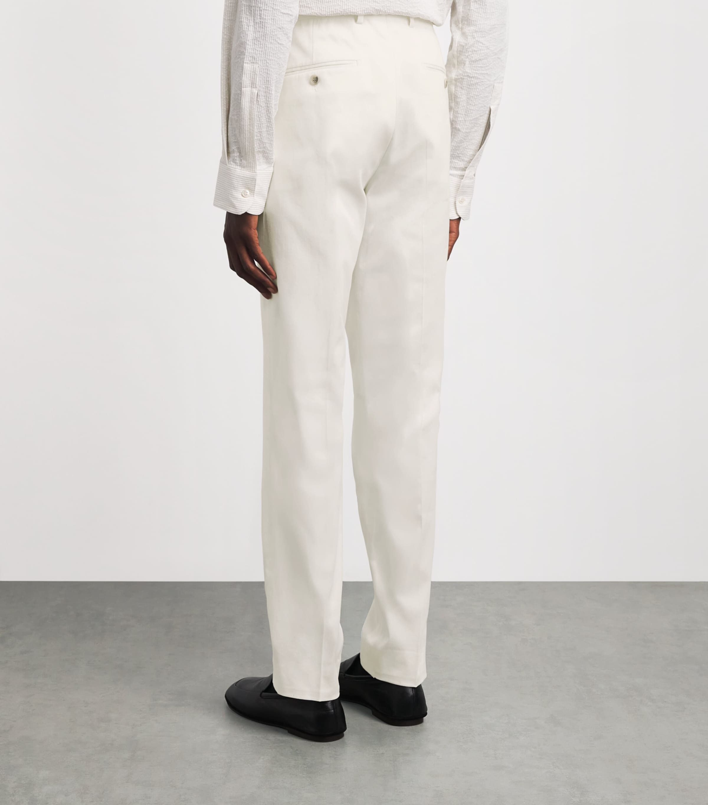 N.Peal Mens Stretch-Cotton Atrani Trousers White Image 5