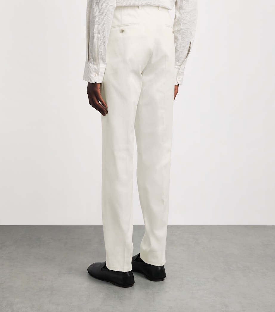 N.Peal Mens Stretch-Cotton Atrani Trousers White Image 5