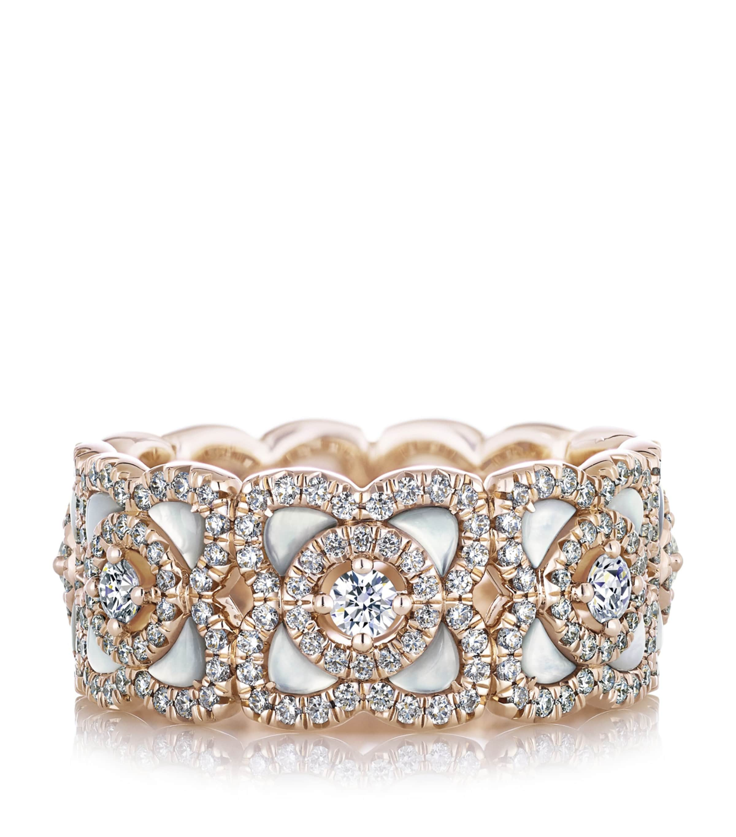 De Beers Rose Gold And Diamond Enchanted Lotus Band