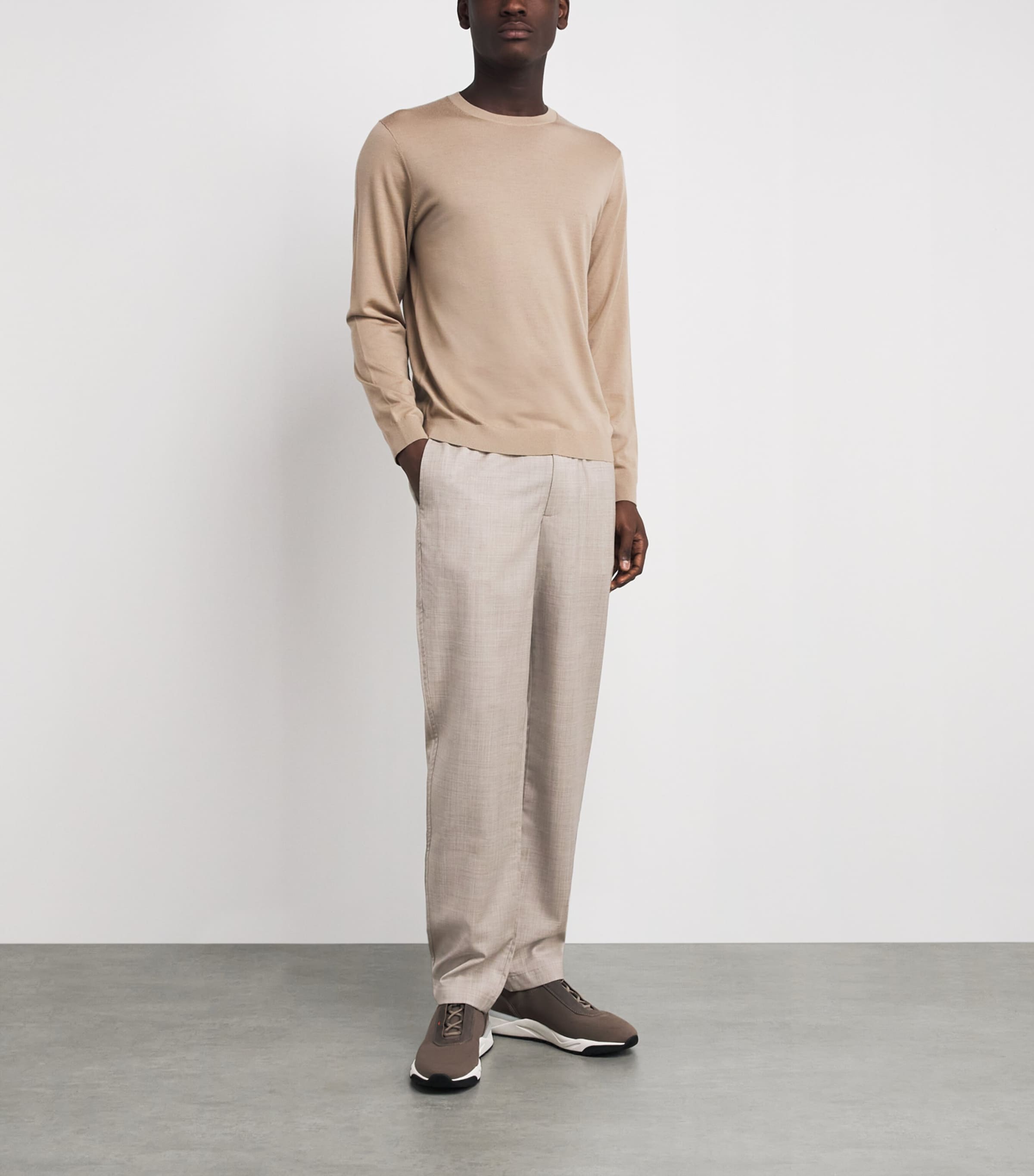 Sease Mens Linen-Cotton Summer Mindset Trousers Driftwood Image 2