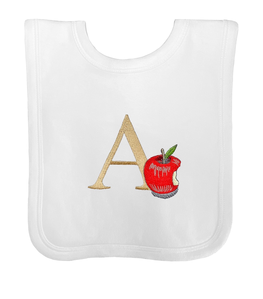 Cotton 'A' Monogram Bib WHITE Image 1