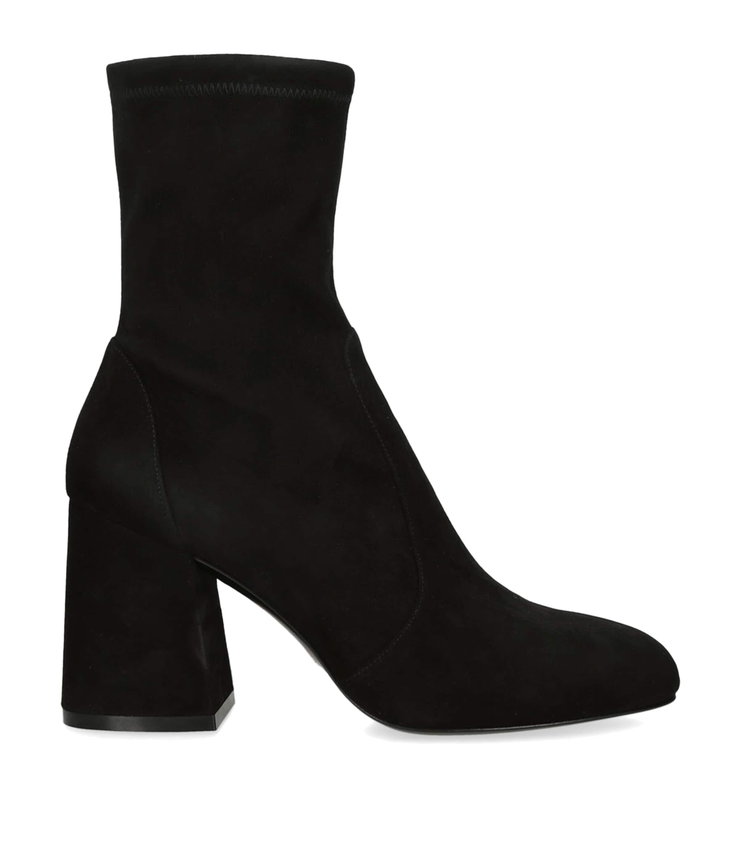 Stuart Weitzman Flareblock Womens Suede Pull On Ankle Boots In Black