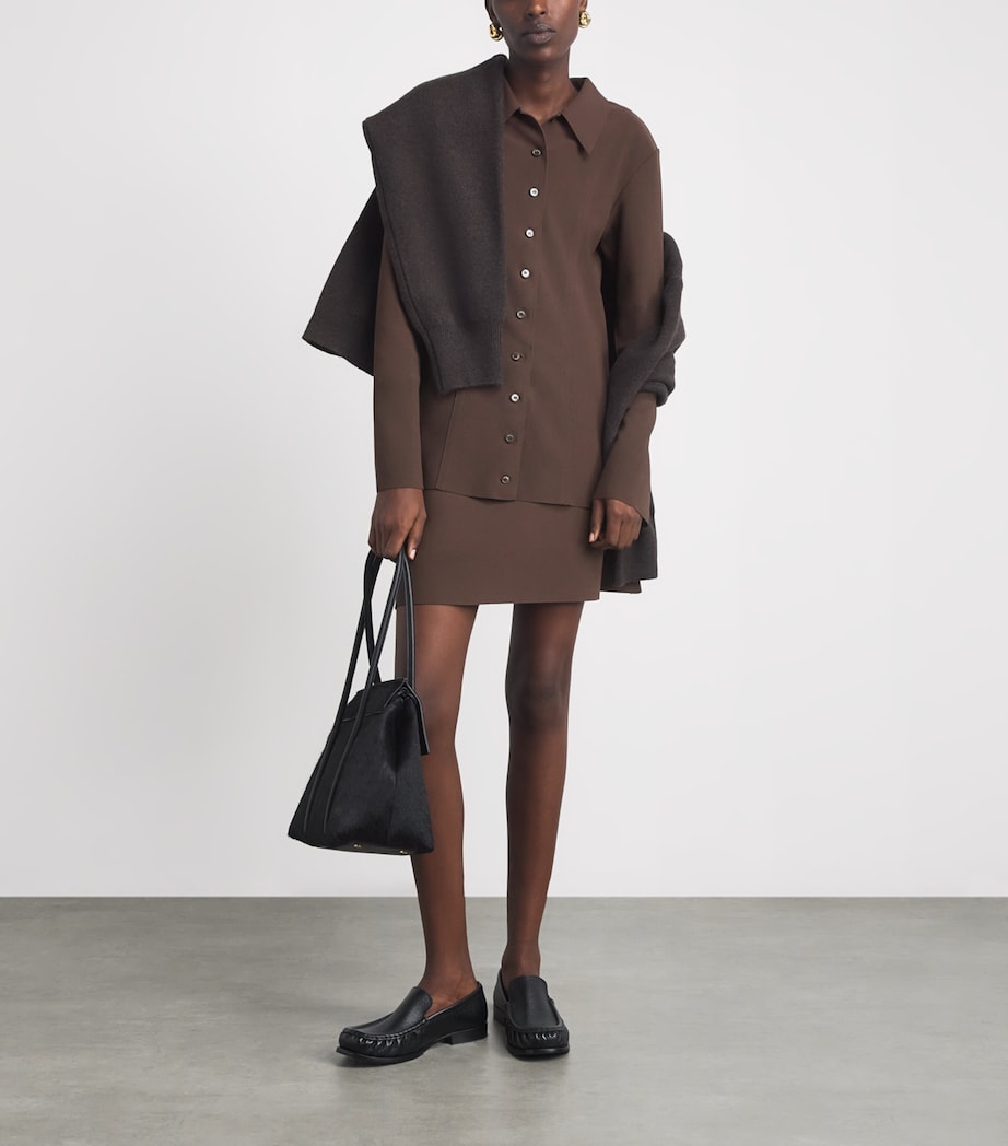 Birrot Womens Lay 3 A-Line Mini Skirt Cocoa Brown Image 2
