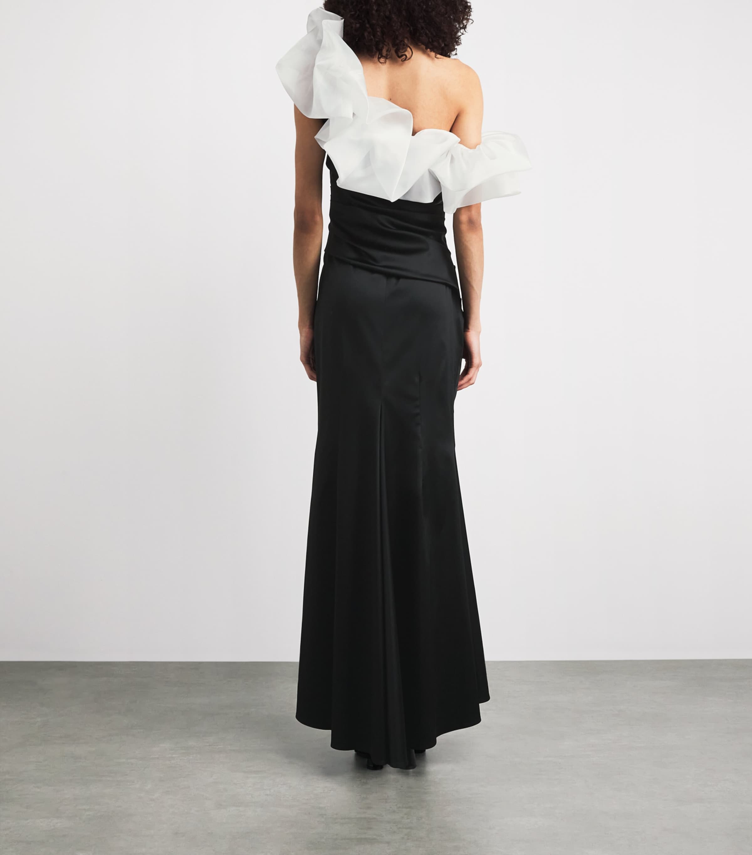 Talbot Runhof Womens One-Shoulder Embellished Gown Black Image 4