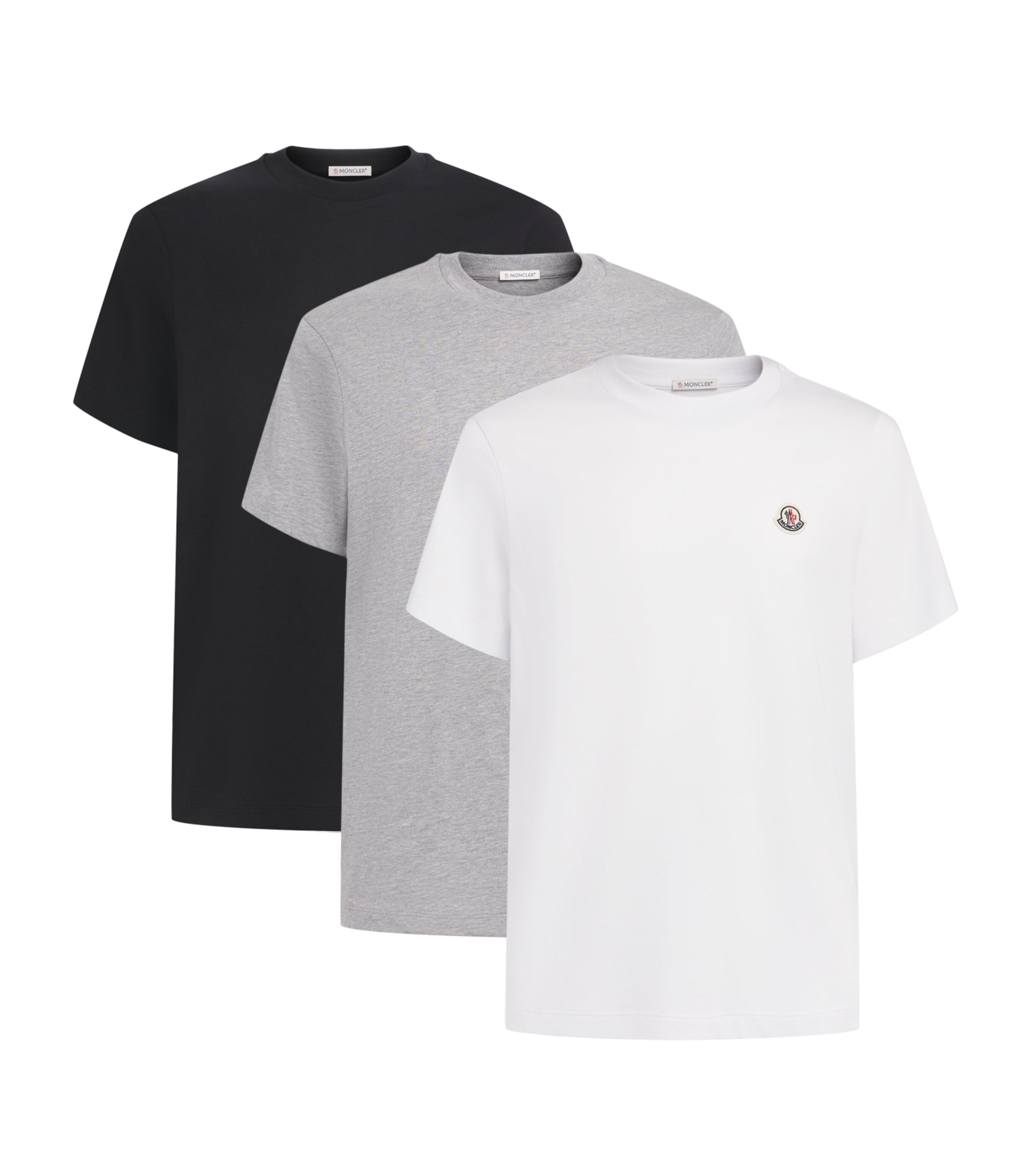 Moncler Mens Logo Patch T-Shirts (Pack of 3) Image 1