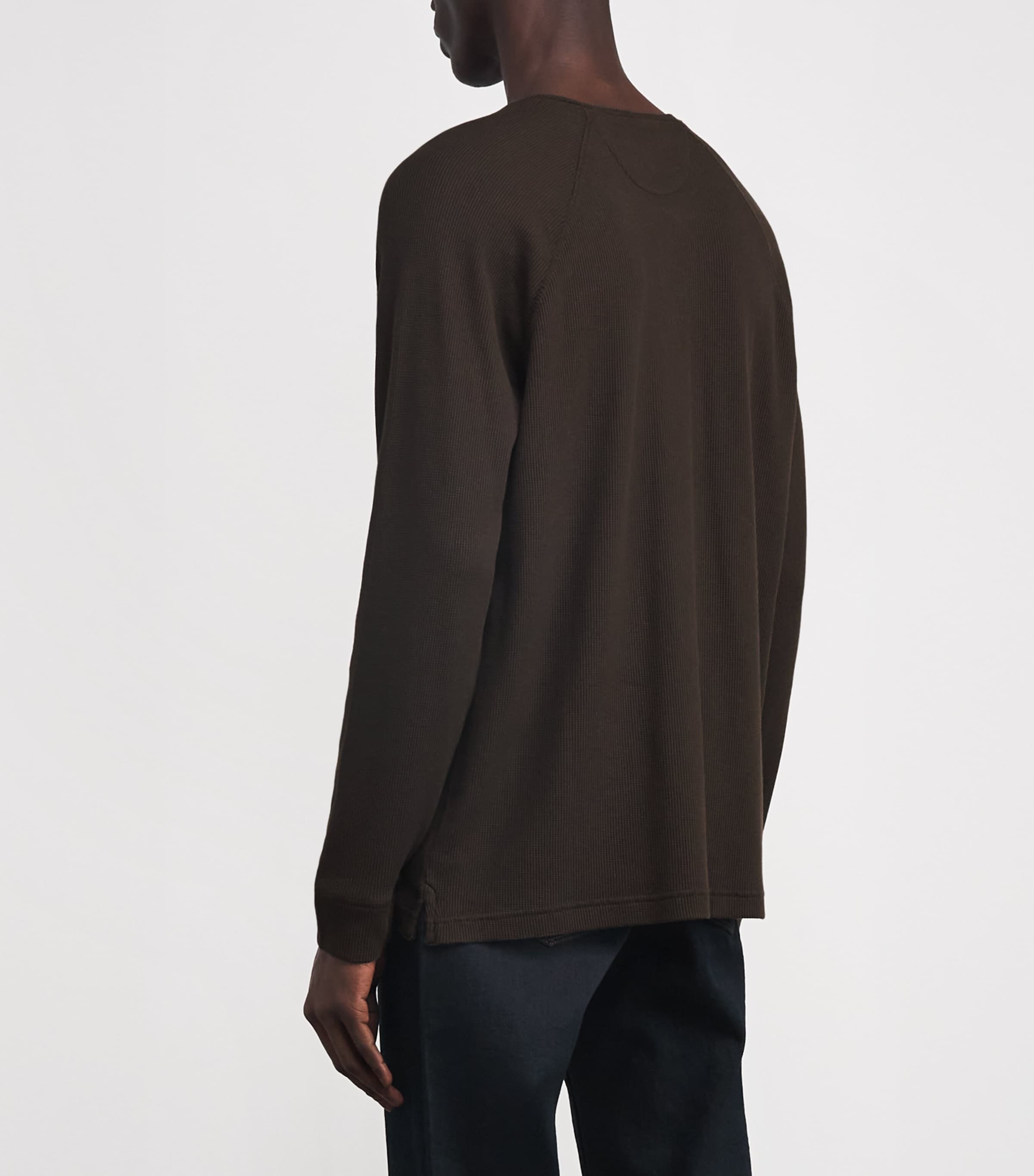 Long-Sleeved Henley Top DEEP OAK Image 4