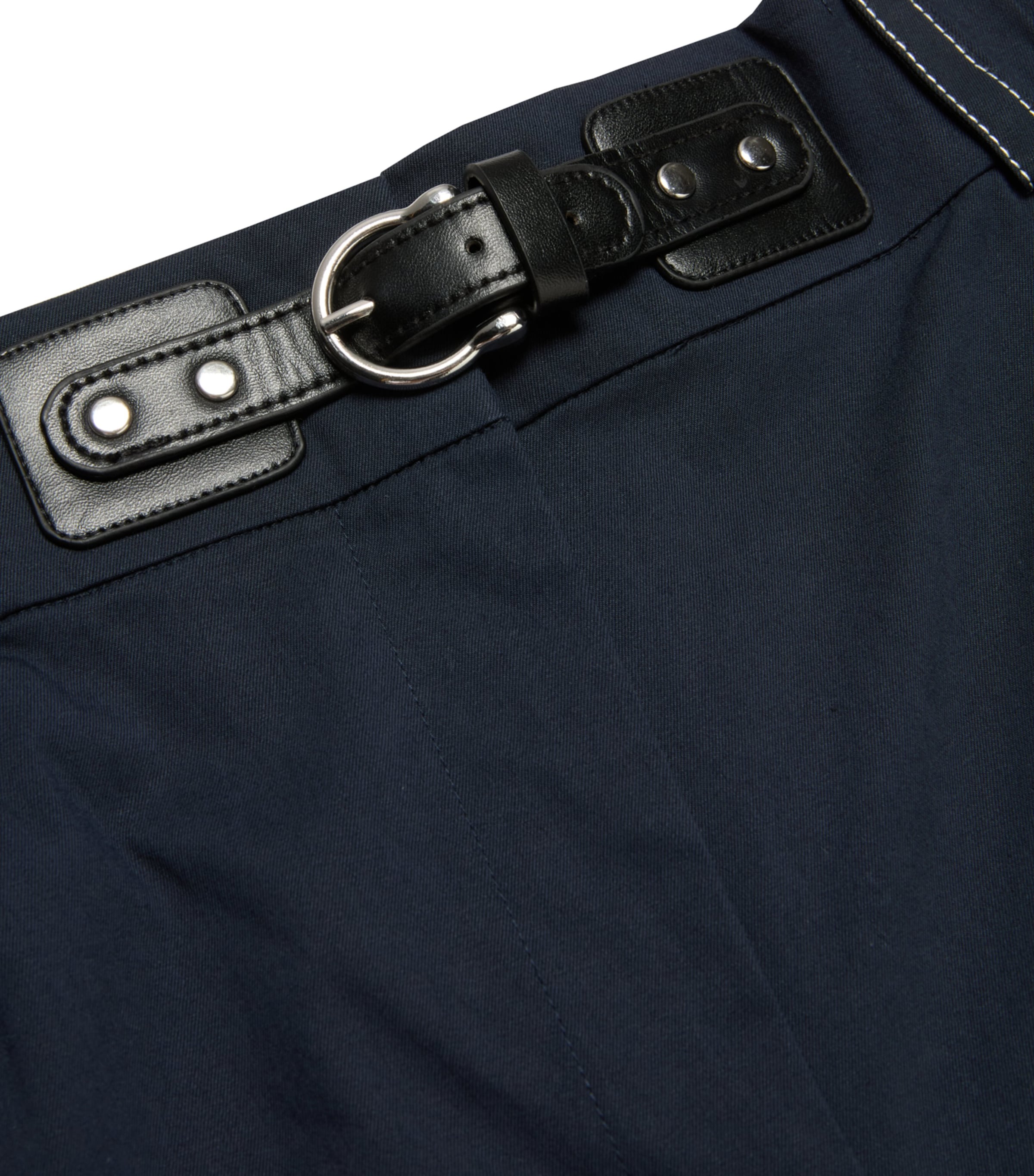 Belt-Detail Wide-Leg Trousers NAVY Image 2