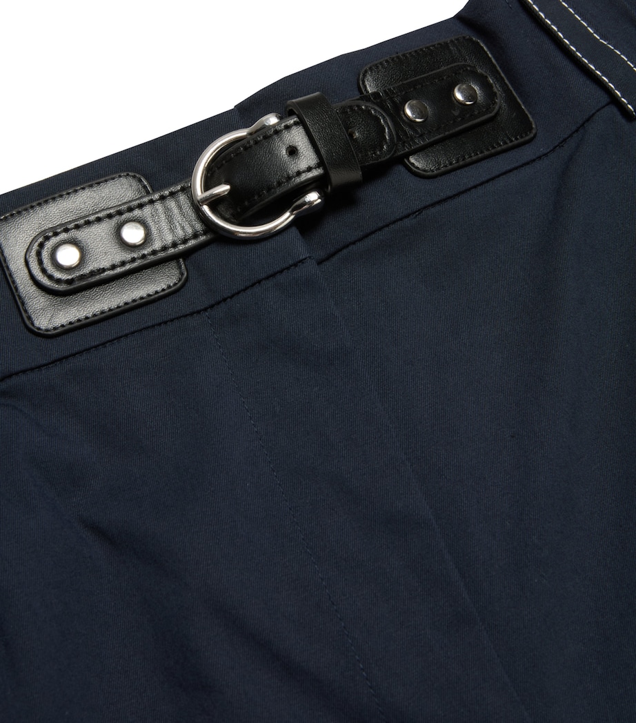 Belt-Detail Wide-Leg Trousers NAVY Image 2