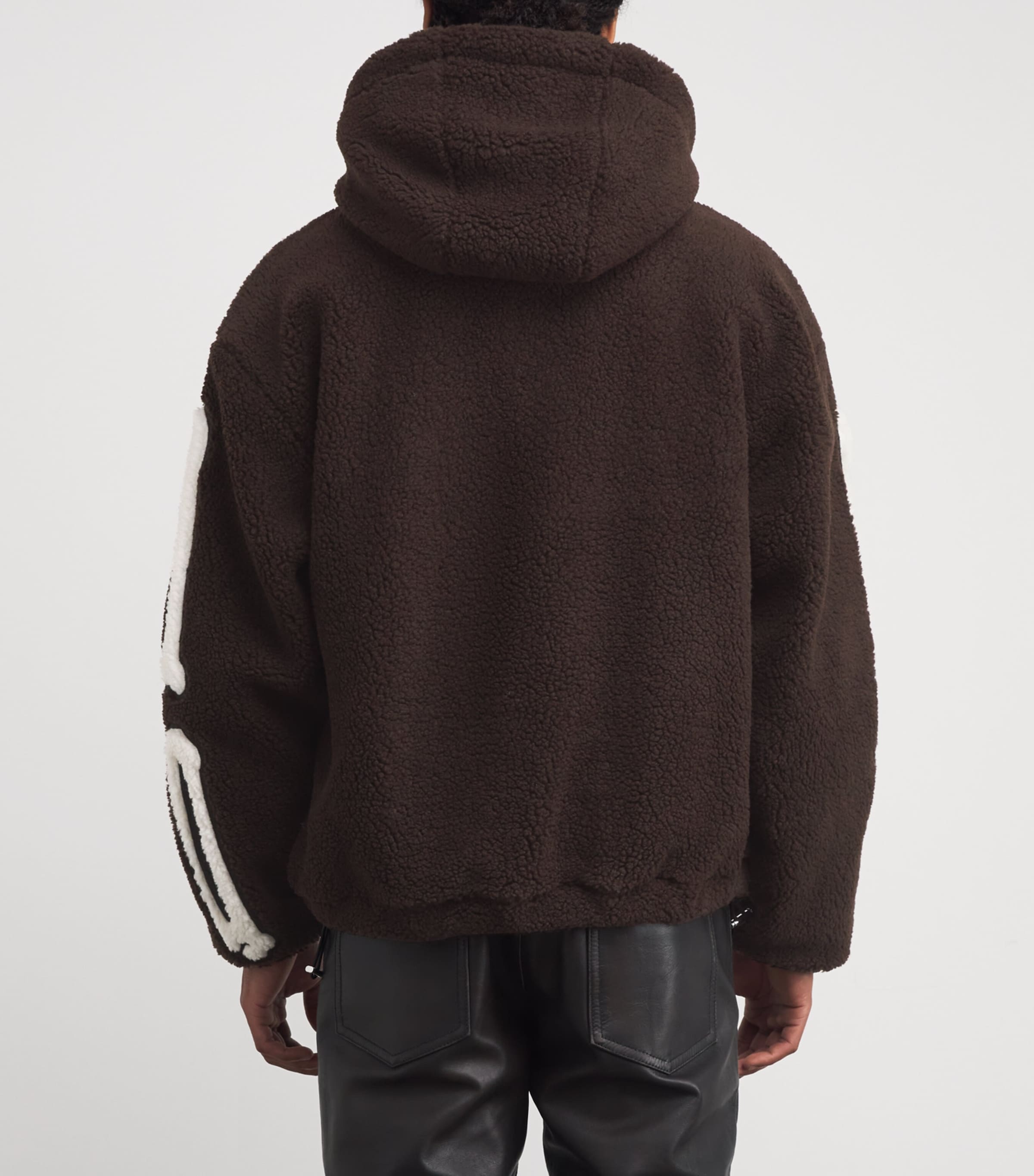 Fleece Bones Hoodie DARK BROWN Image 4