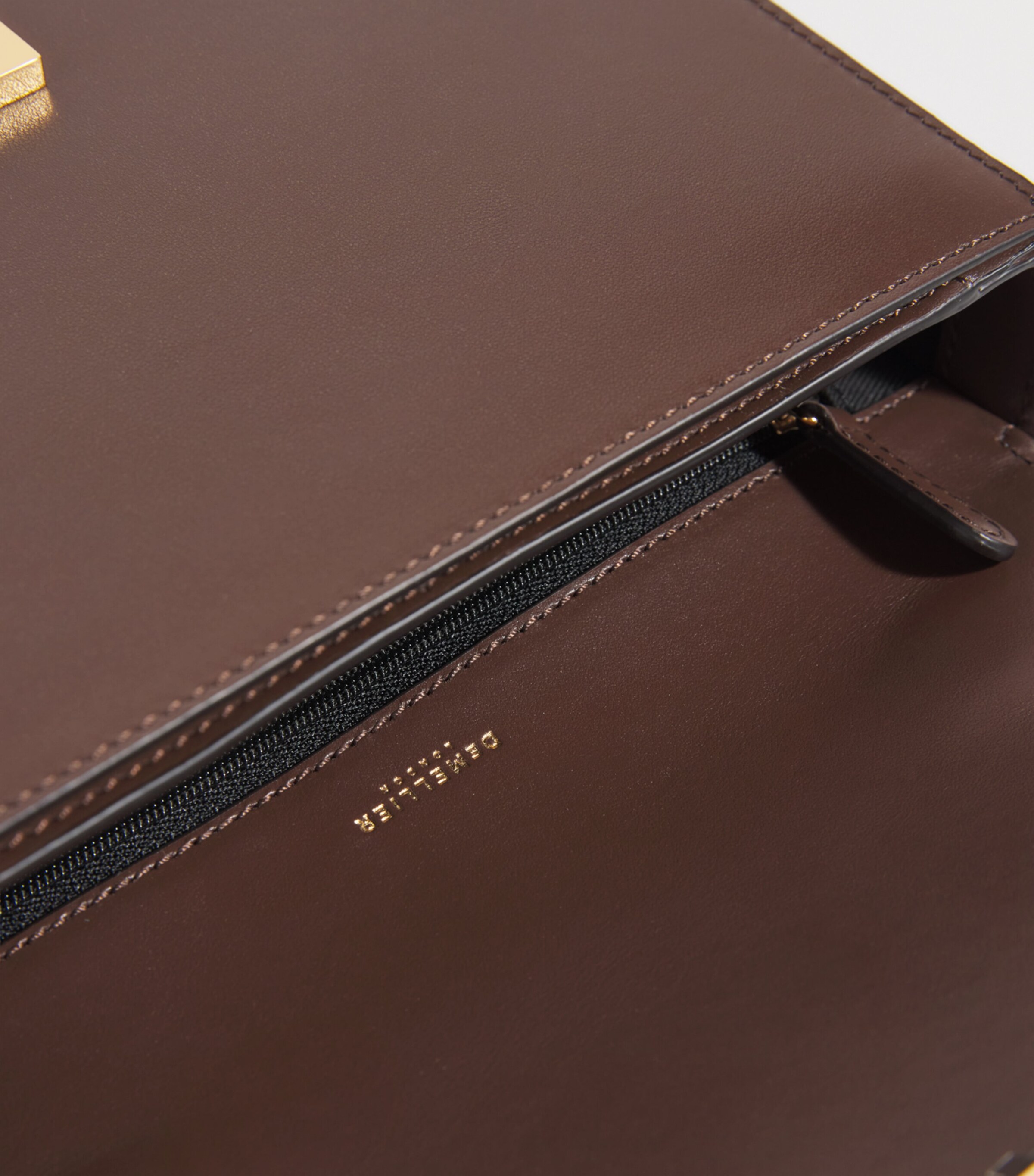 Demellier Leather Vancouver Cross-Body Bag Mocha Image 4