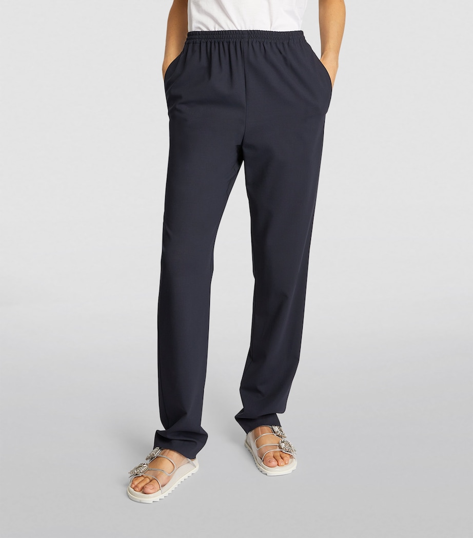 Wool Tapered Trousers BLUE Image 3