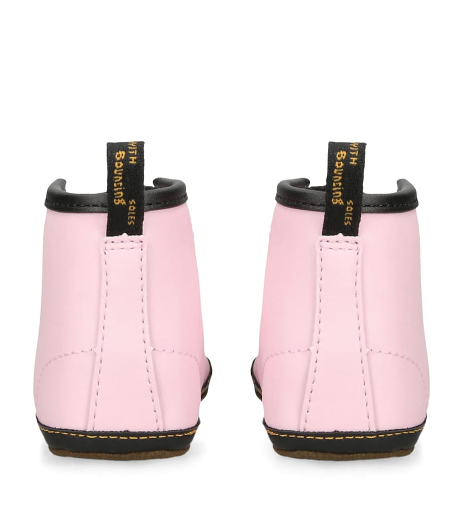Leather 1460 Crib Booties PALE PINK Image 2
