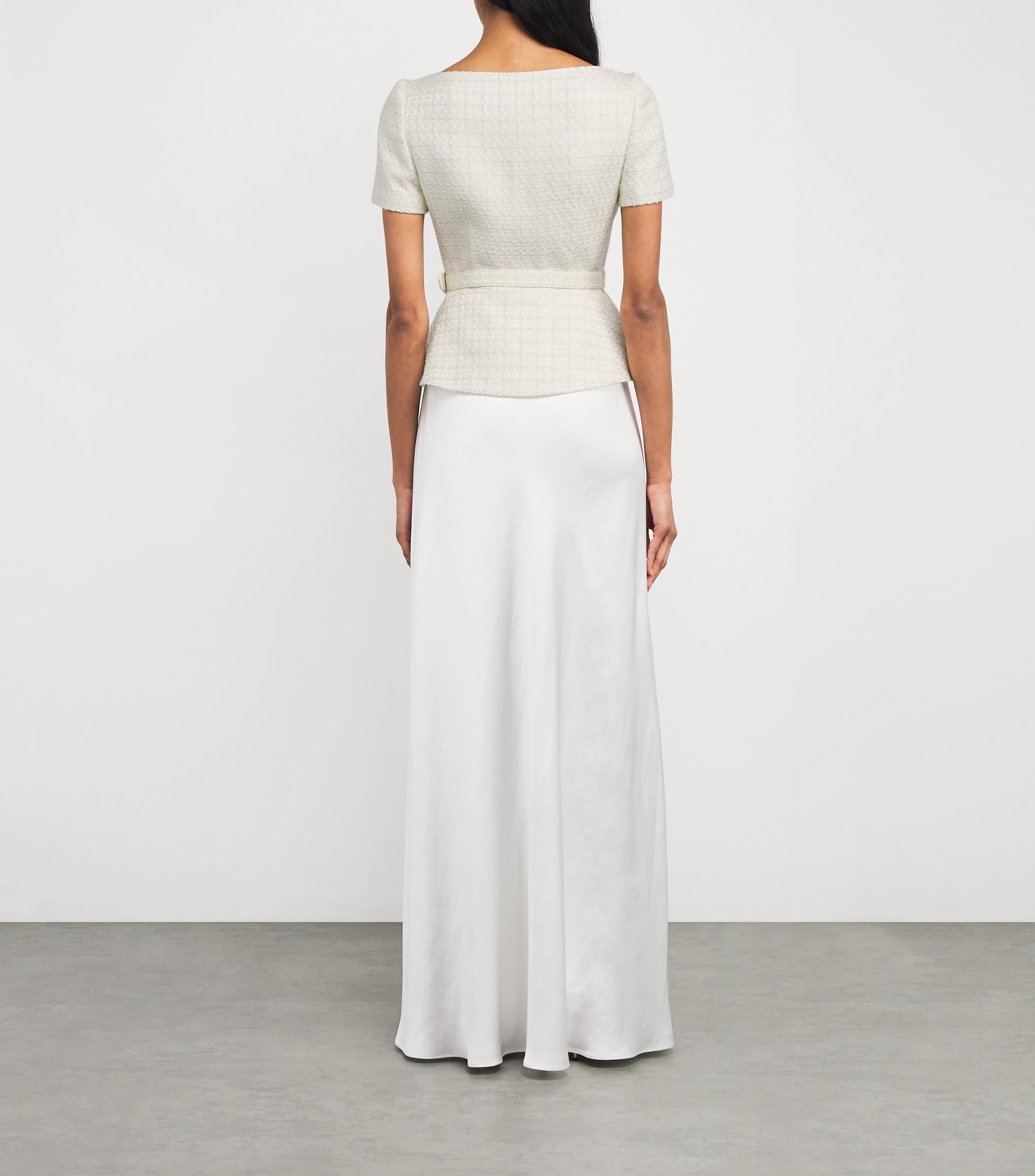 Tailored Belted Maxi Dress CREAM Image 3