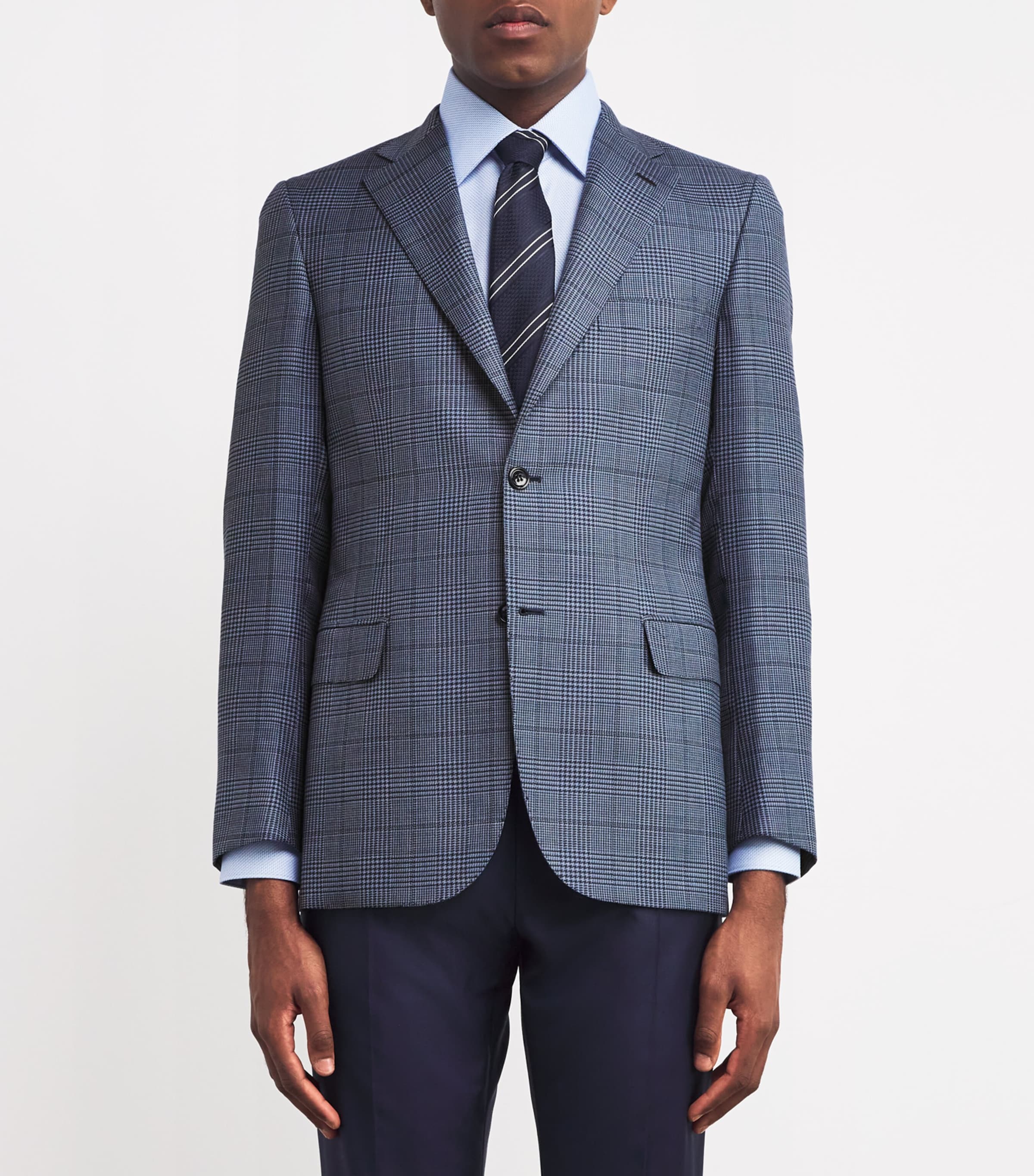 Brioni Mens Wool Houndstooth Ravello Blazer Image 3